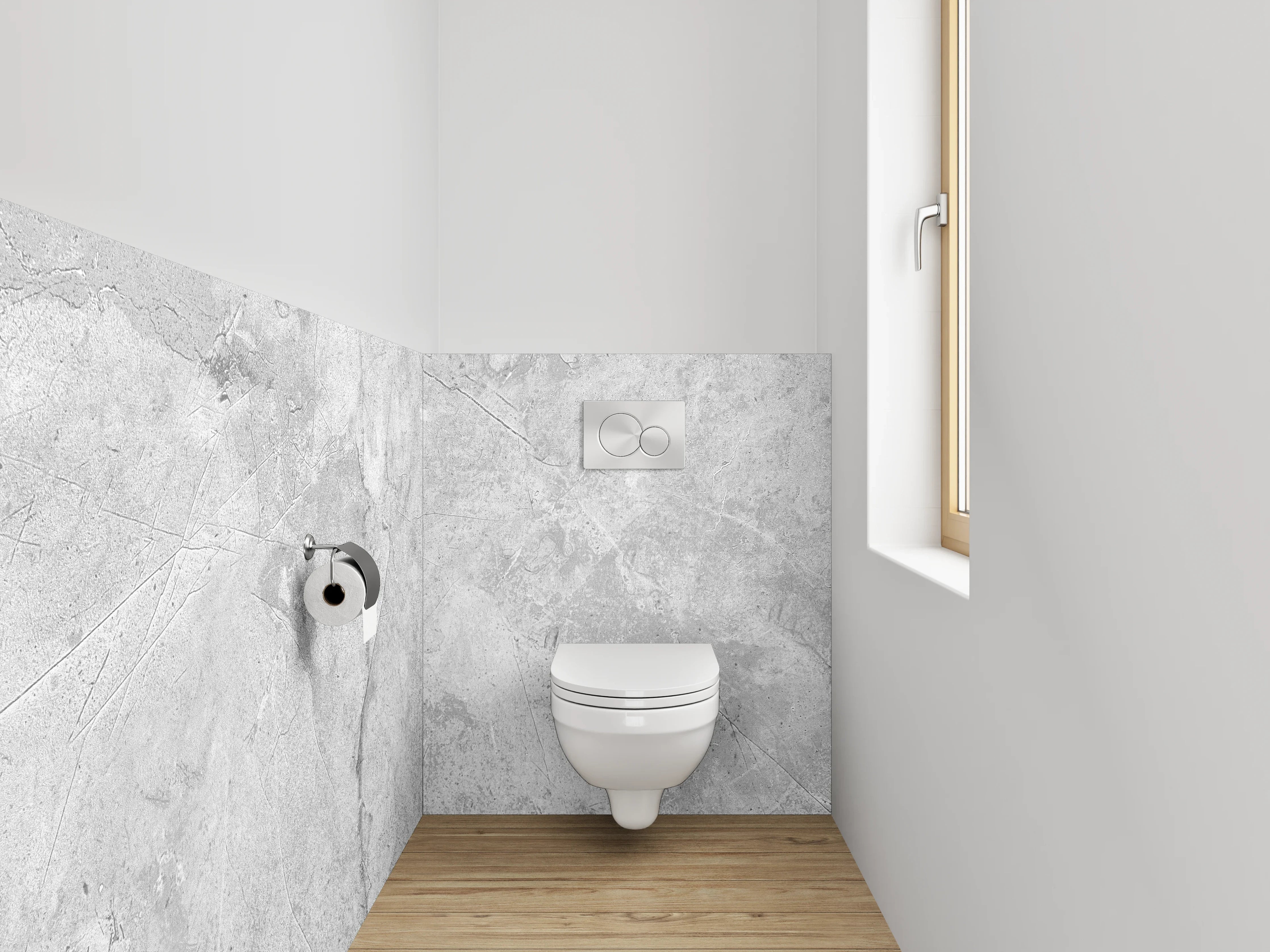 WC-Rückwand - Silberweißes Marmor-Muster