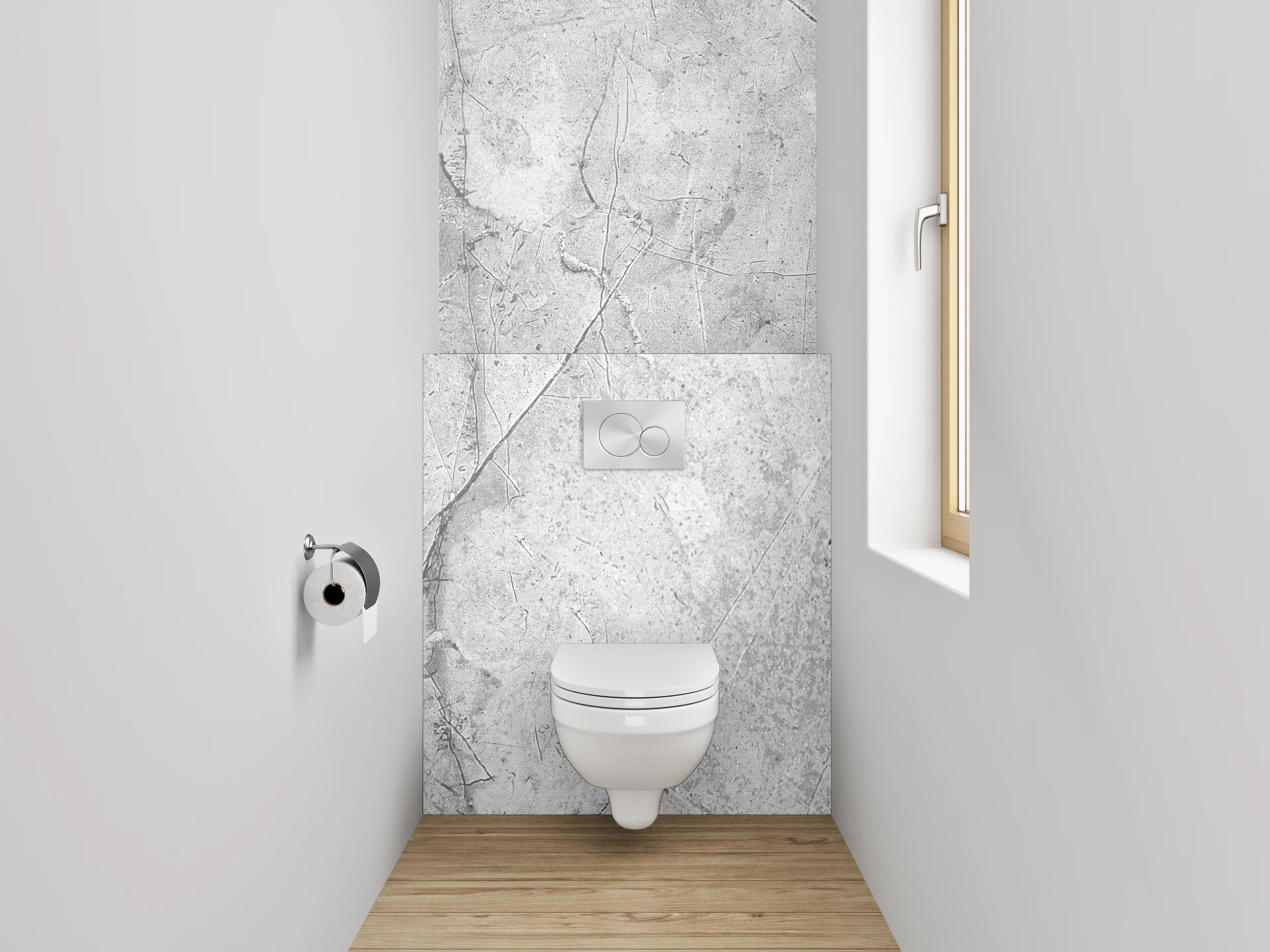 WC-Rückwand - Silberweißes Marmor-Muster