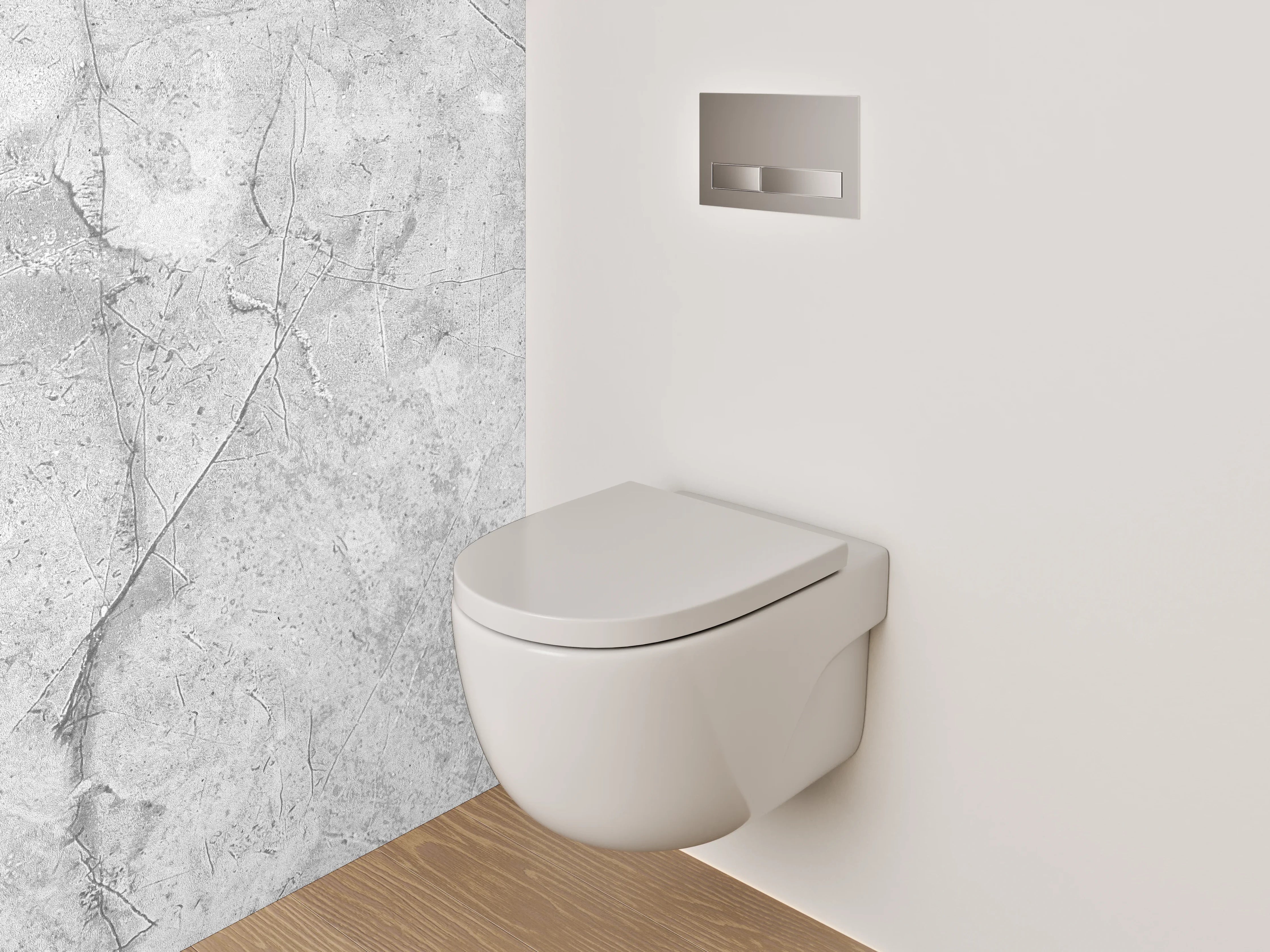 WC-Rückwand - Silberweißes Marmor-Muster