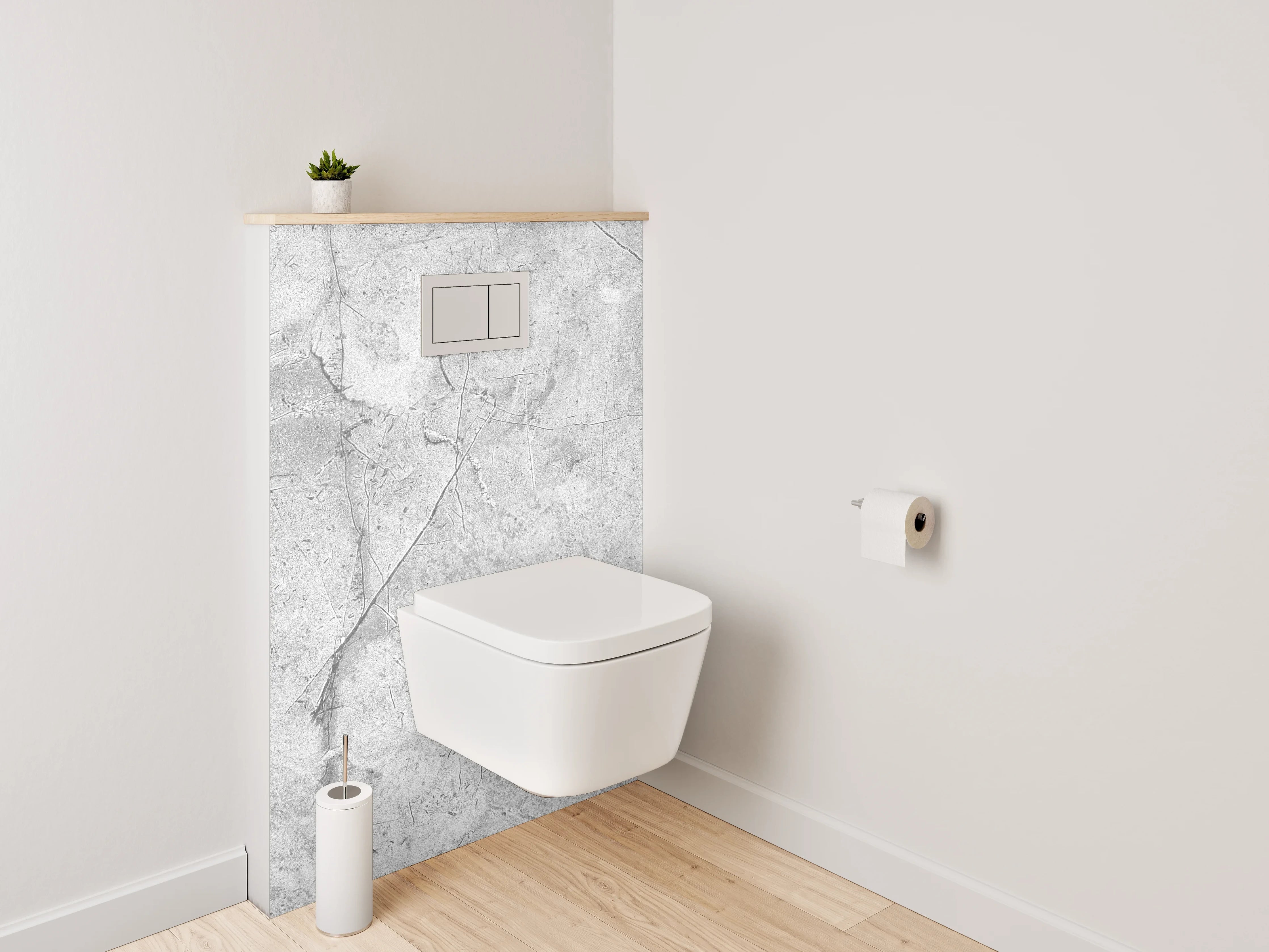 WC-Rückwand - Silberweißes Marmor-Muster