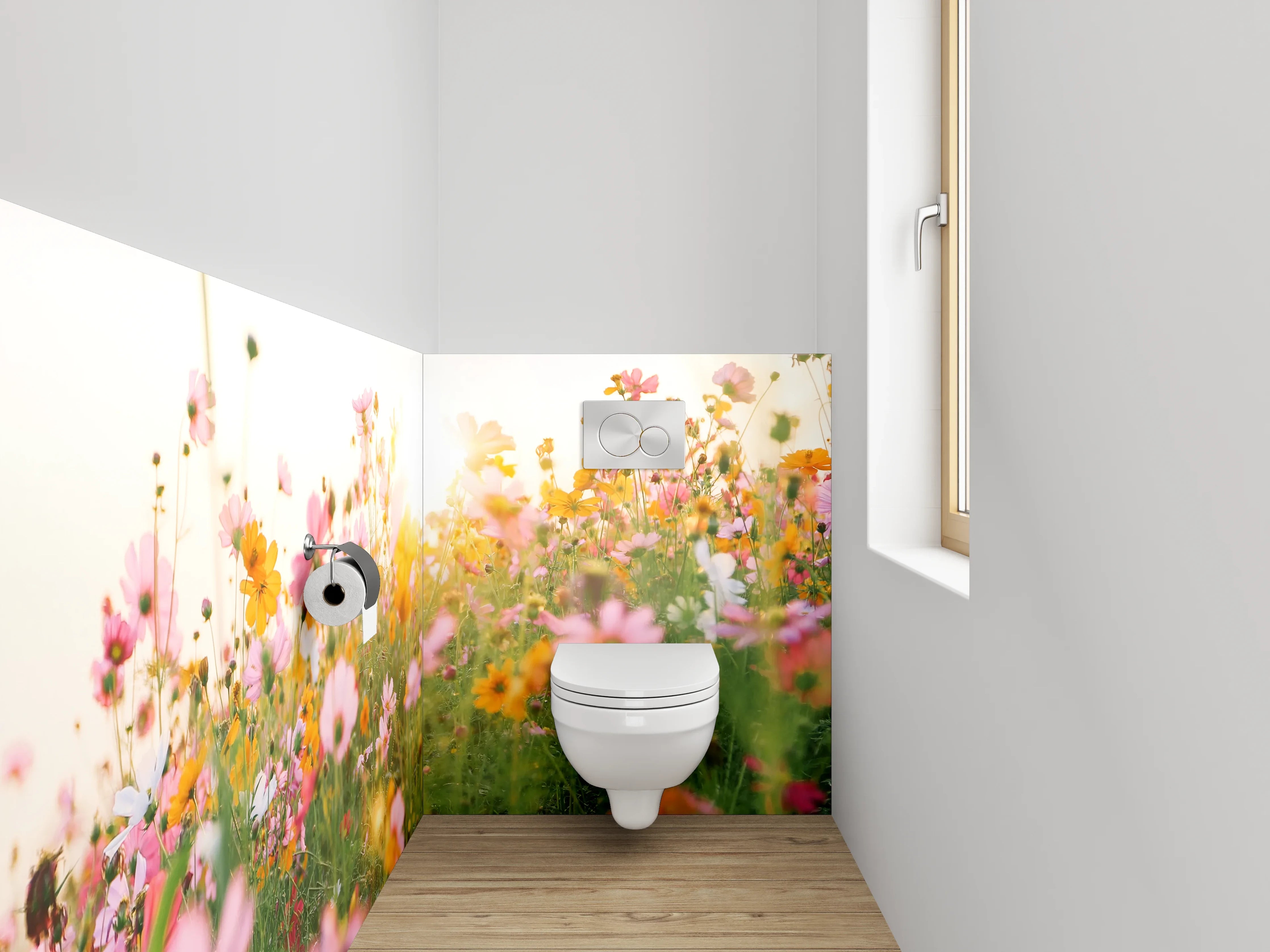 WC-Rückwand - Sommerliche Blumenwiese im Sonnenlicht