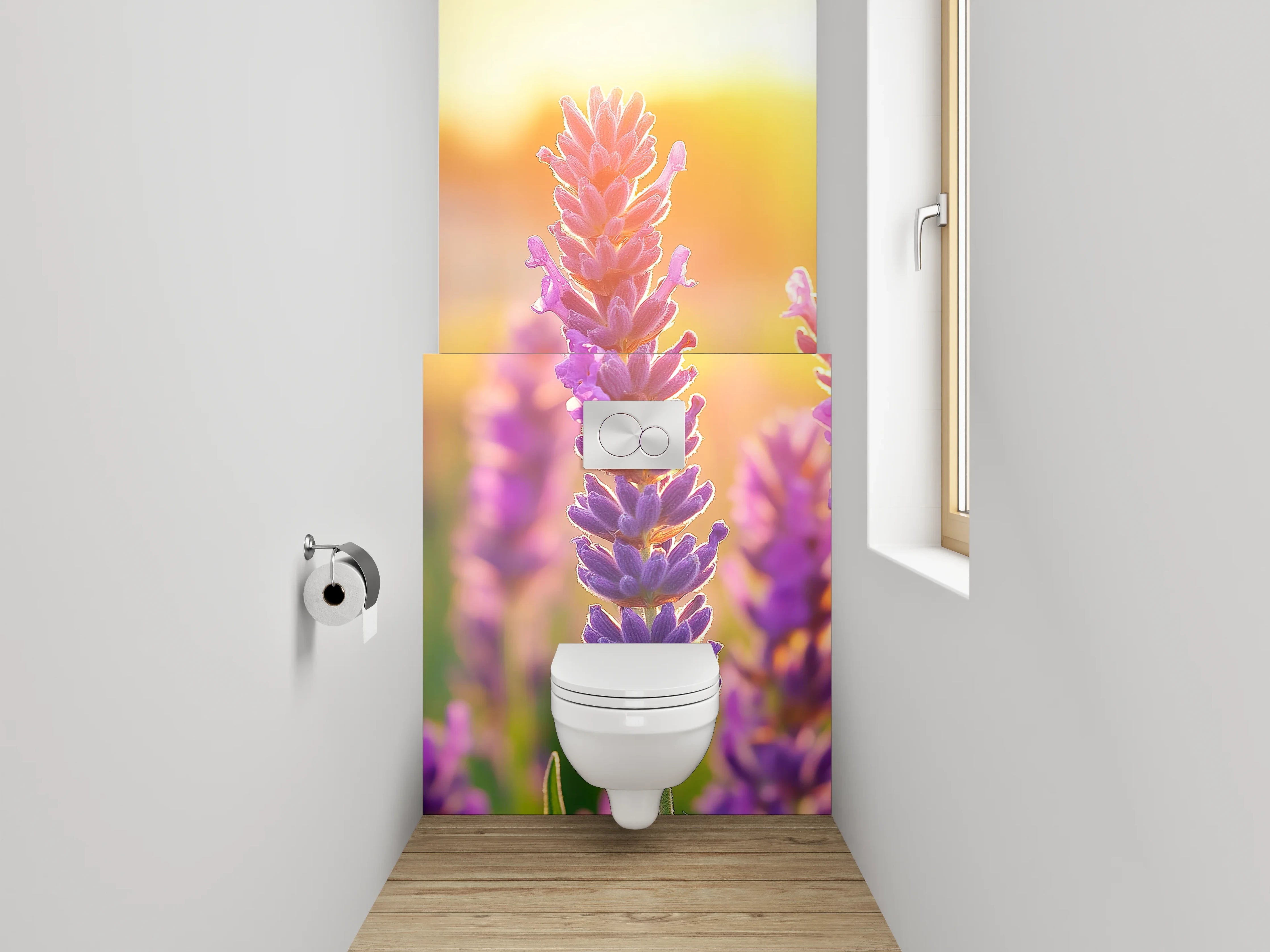 WC-Rückwand - Sommerlicher Lavendel im Sonnenlicht