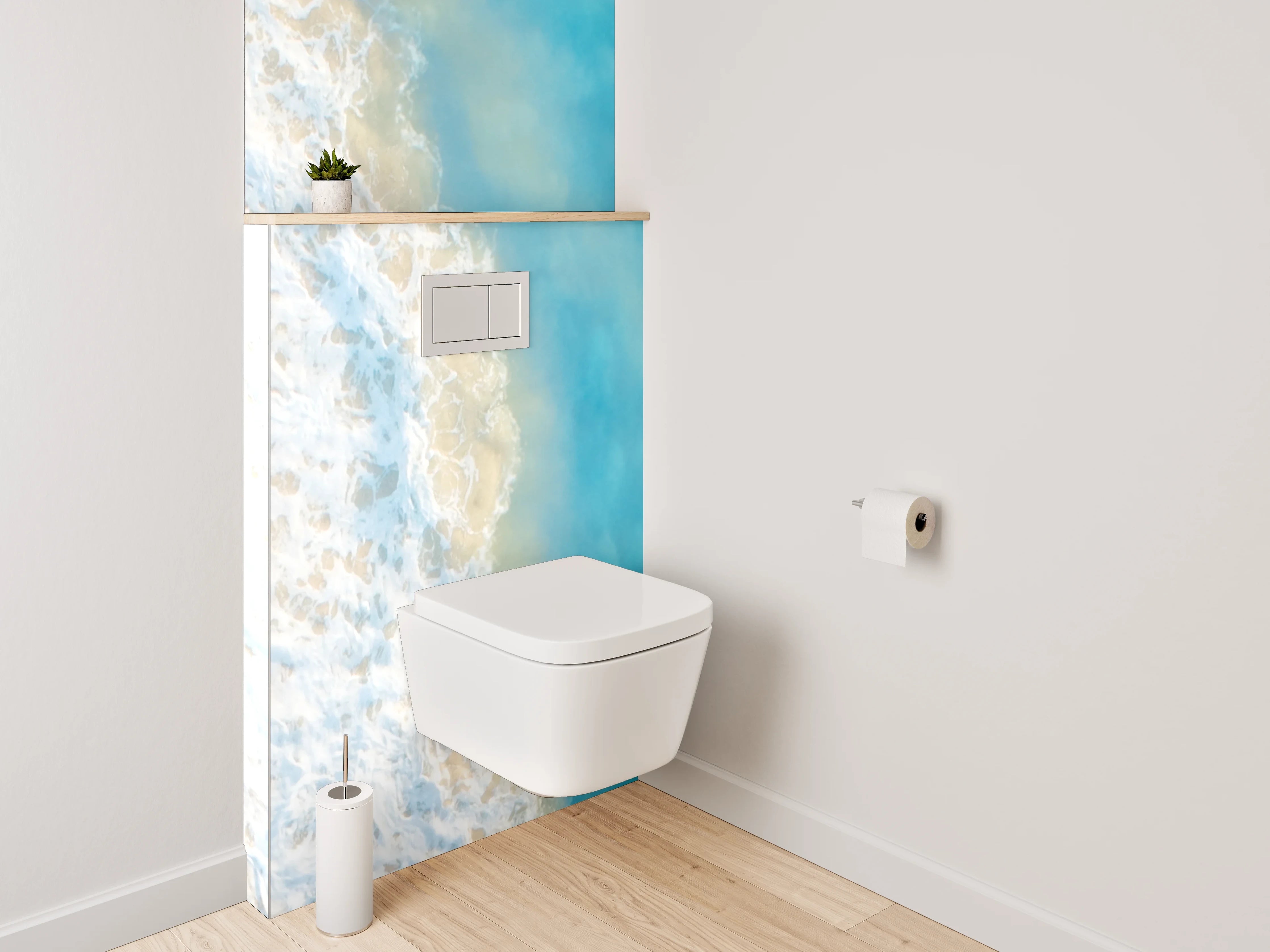 WC-Rückwand - Sommerlicher Strand mit türkisblauem Meer