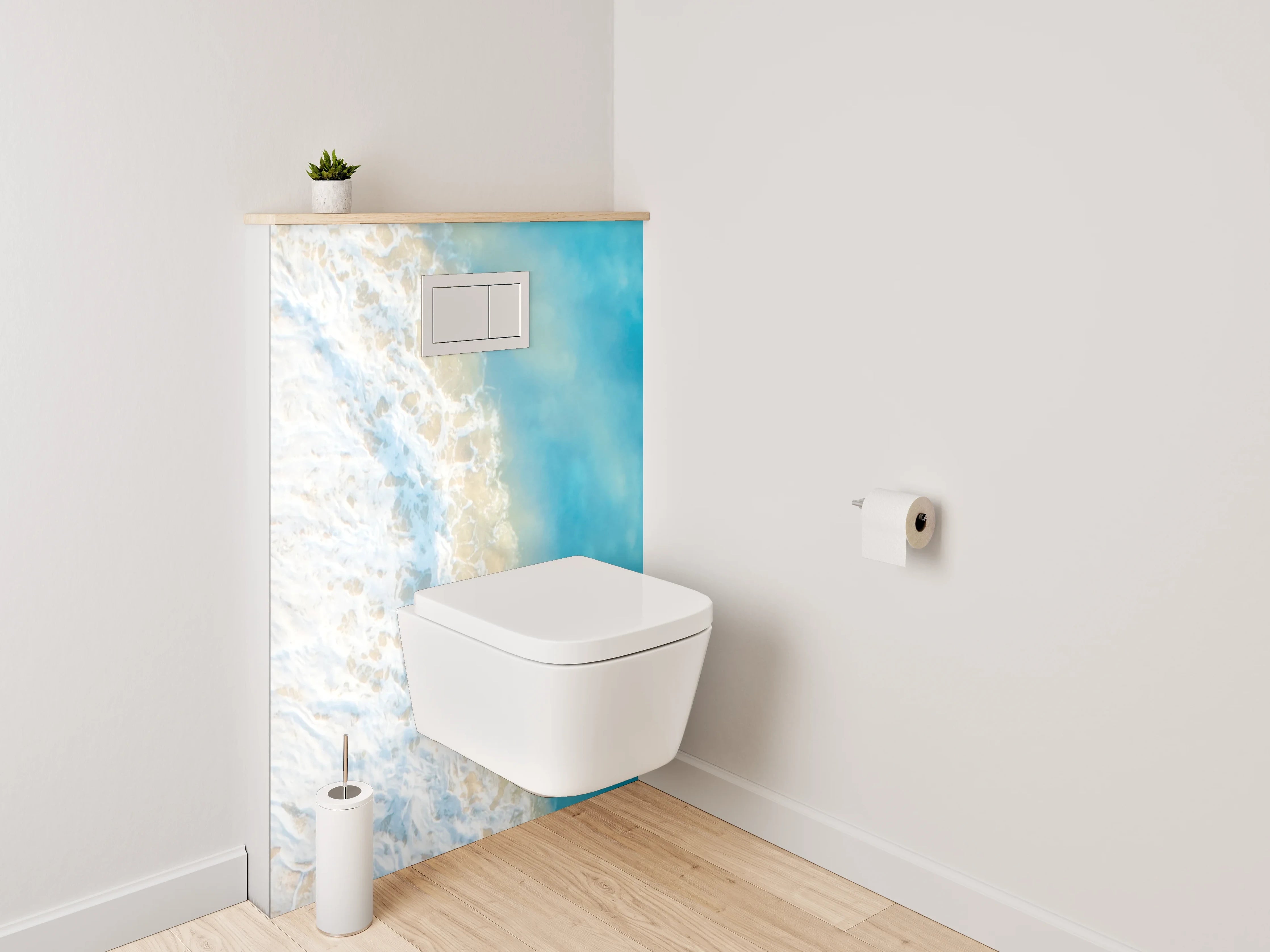WC-Rückwand - Sommerlicher Strand mit türkisblauem Meer