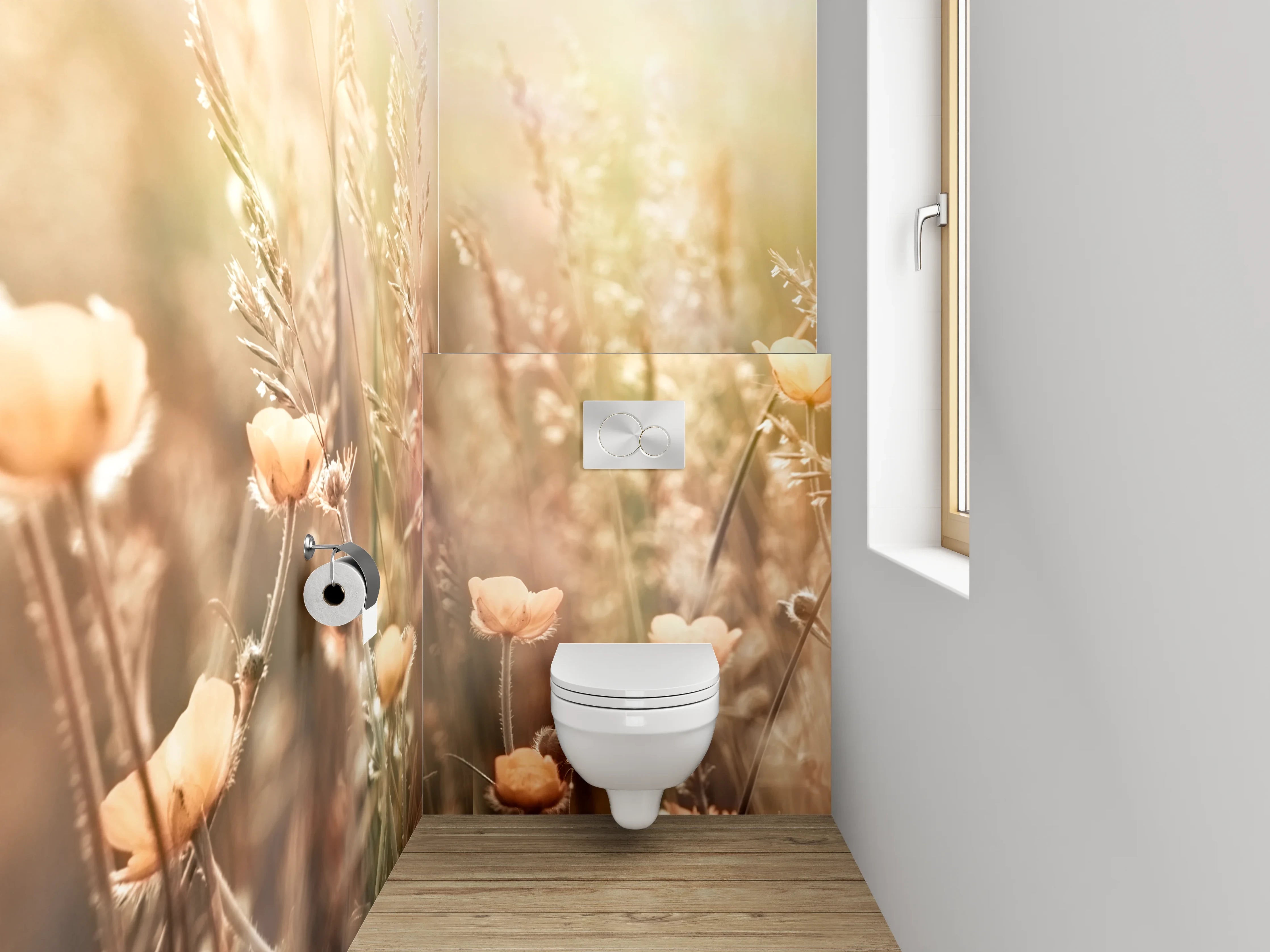 WC-Rückwand - Sommerwiese mit Wildblumen