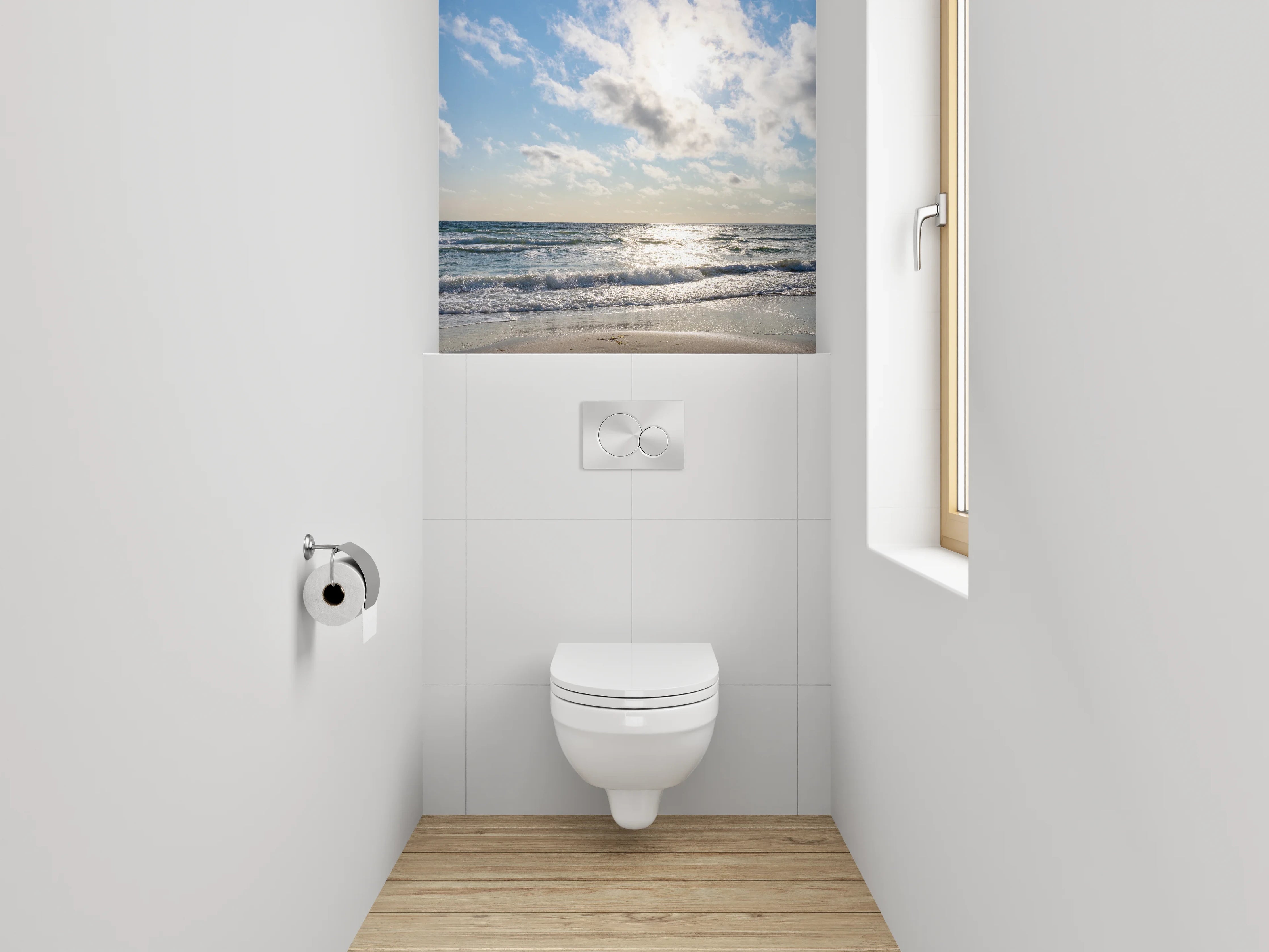 WC-Rückwand - Sonne über dem Meer