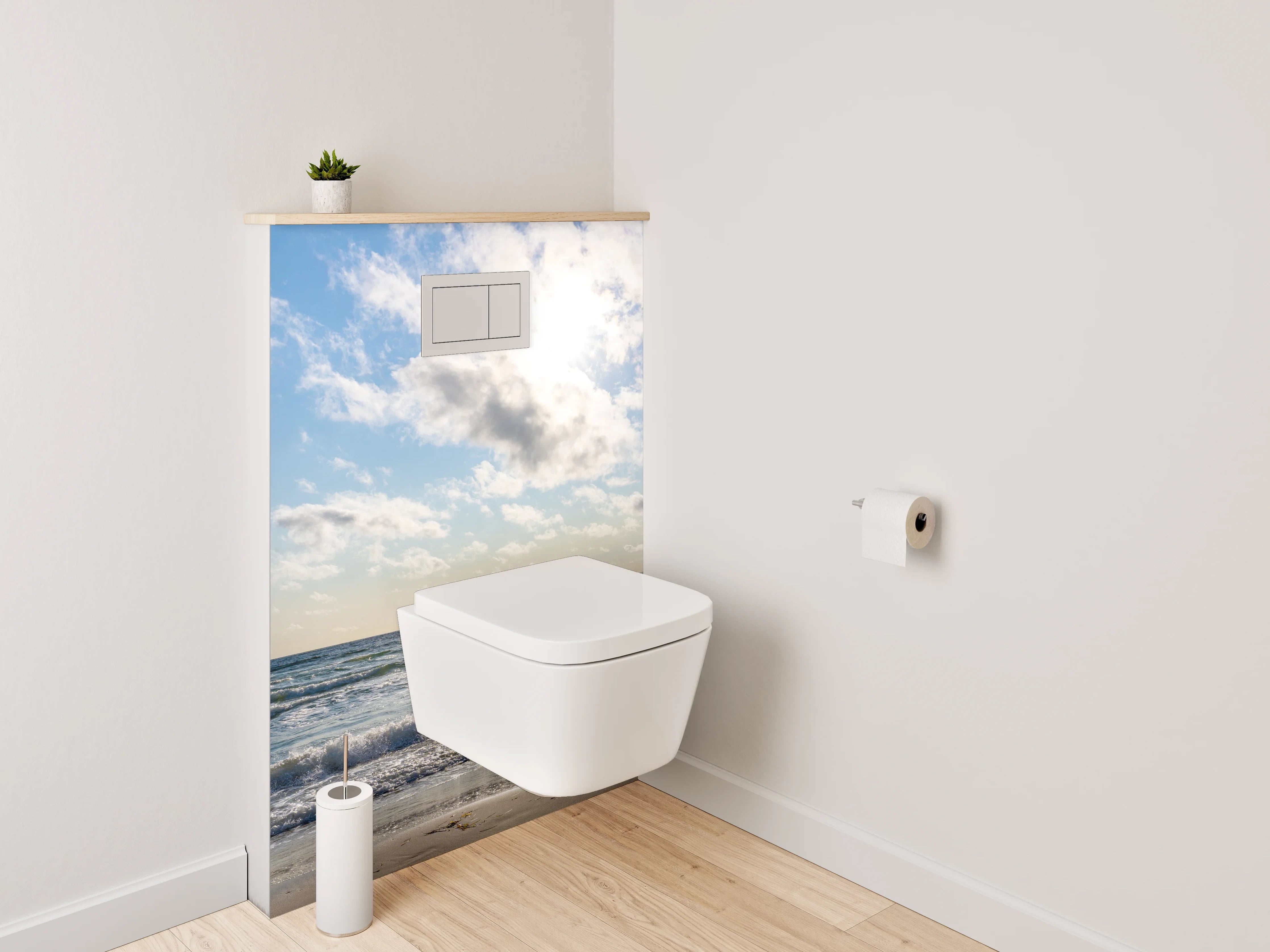 WC-Rückwand - Sonne über dem Meer