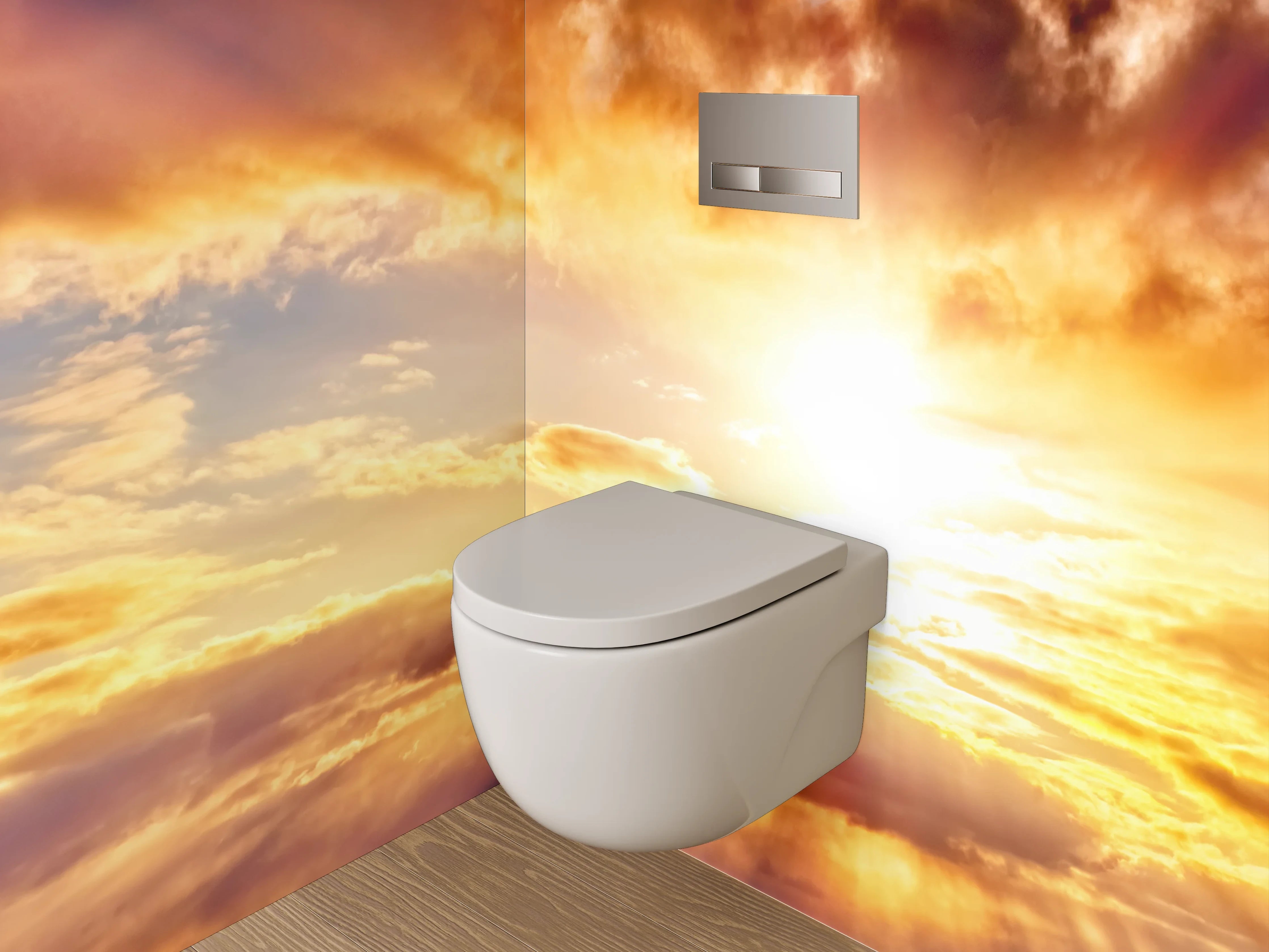 WC-Rückwand - Sonnenaufgang Himmel Panorama