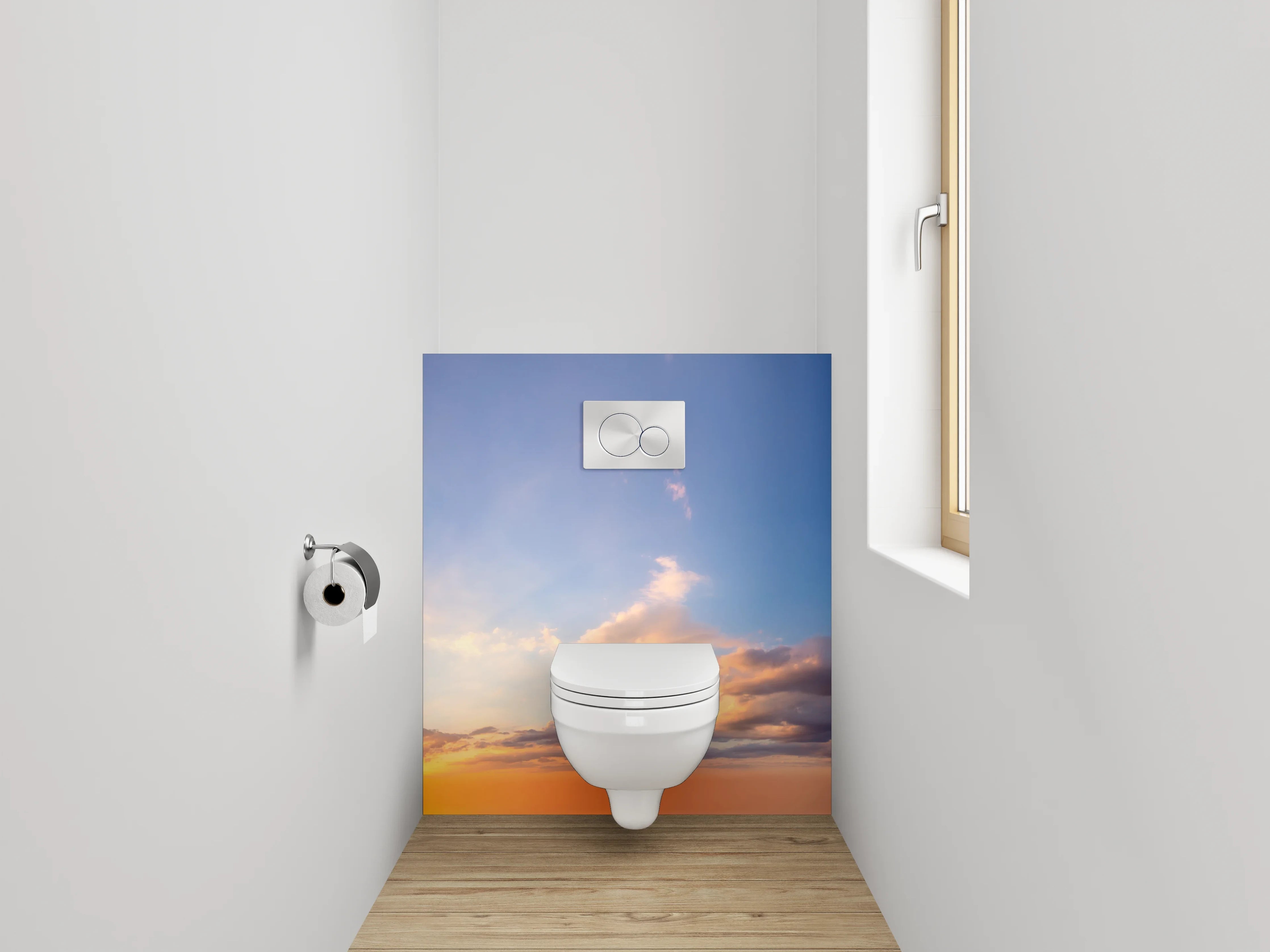 WC-Rückwand - Sonnenaufgang am Himmel Panorama