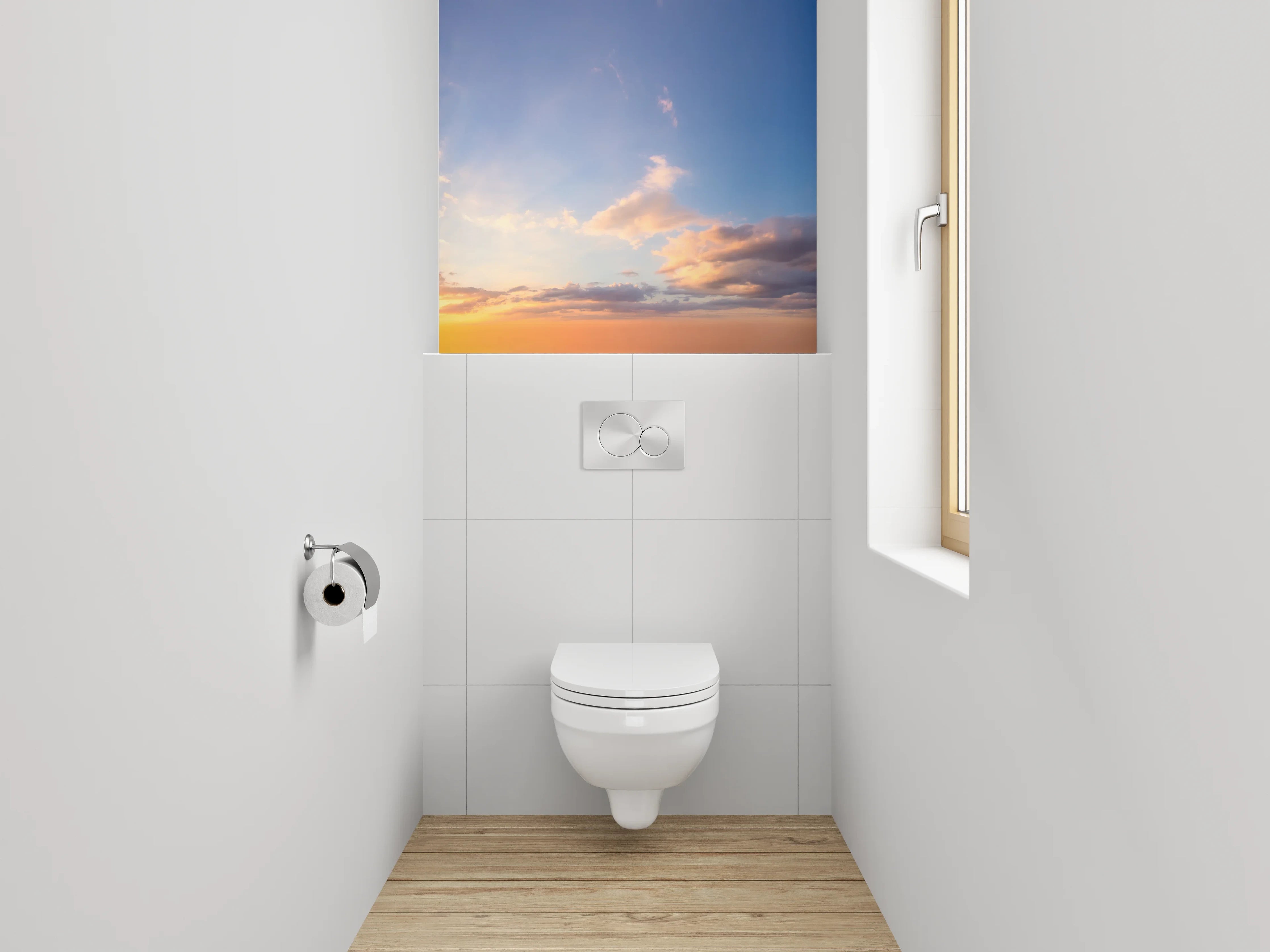 WC-Rückwand - Sonnenaufgang am Himmel Panorama