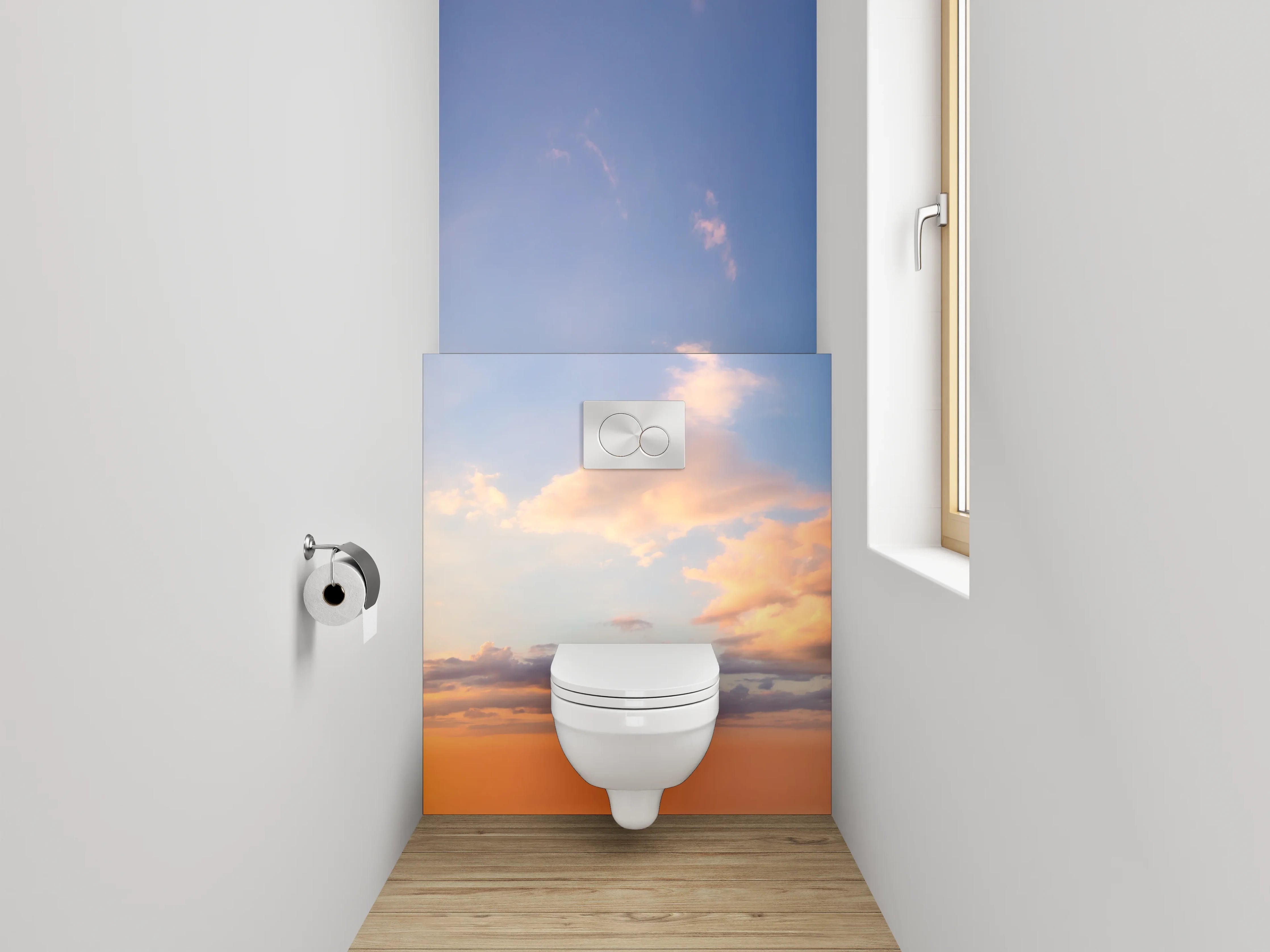 WC-Rückwand - Sonnenaufgang am Himmel Panorama