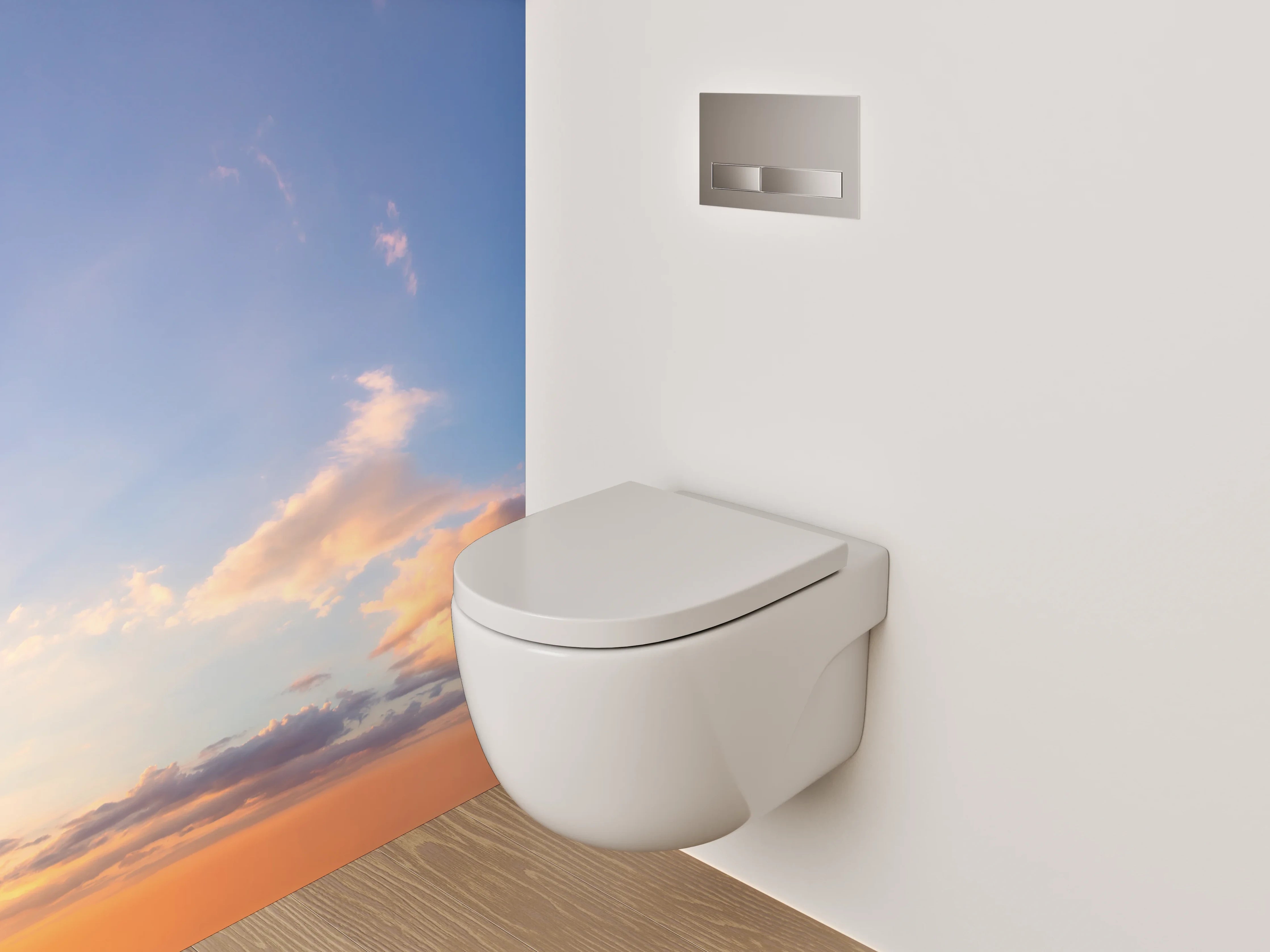 WC-Rückwand - Sonnenaufgang am Himmel Panorama