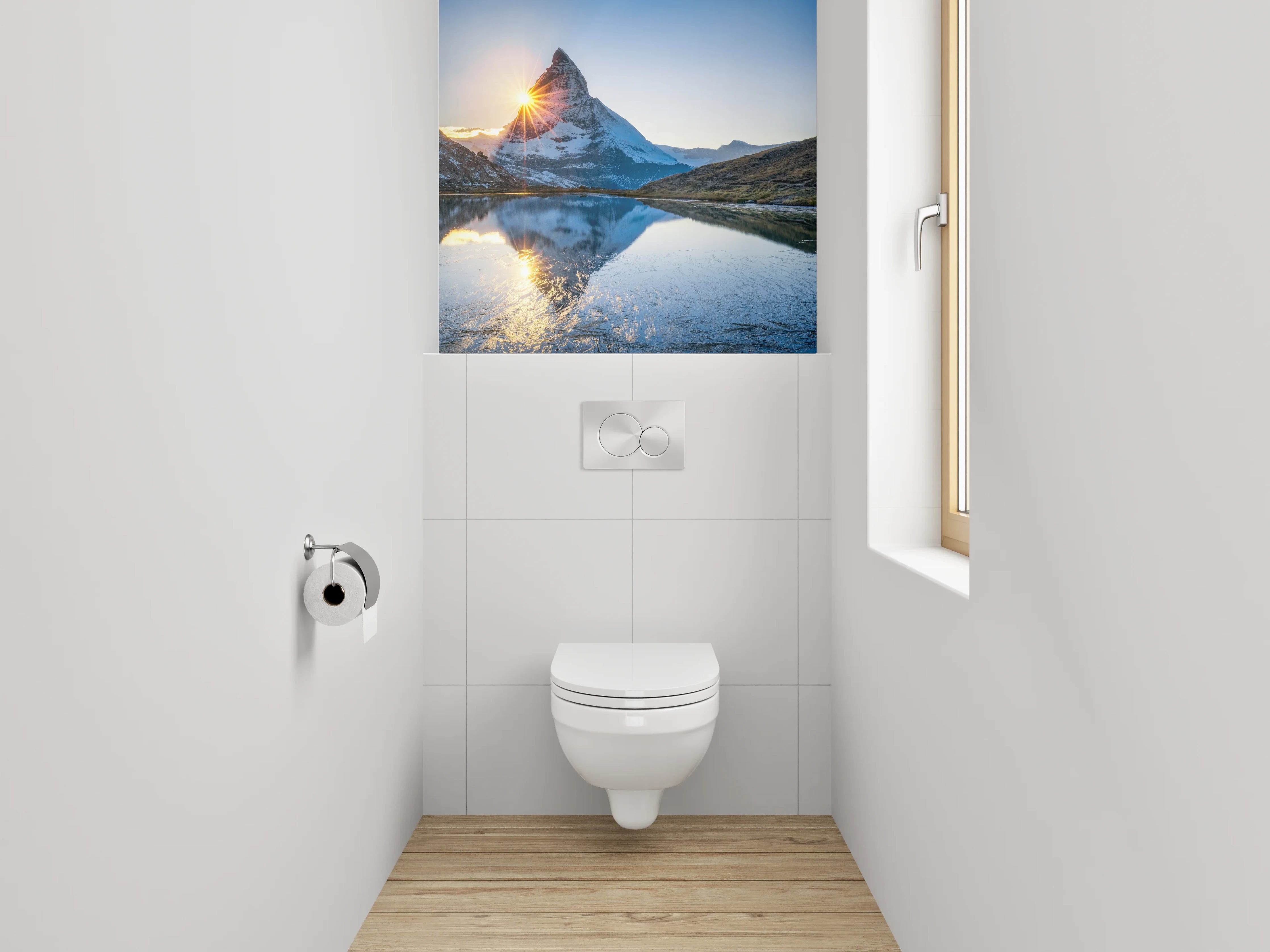 WC-Rückwand - Sonnenaufgang am Matterhorn Panorama