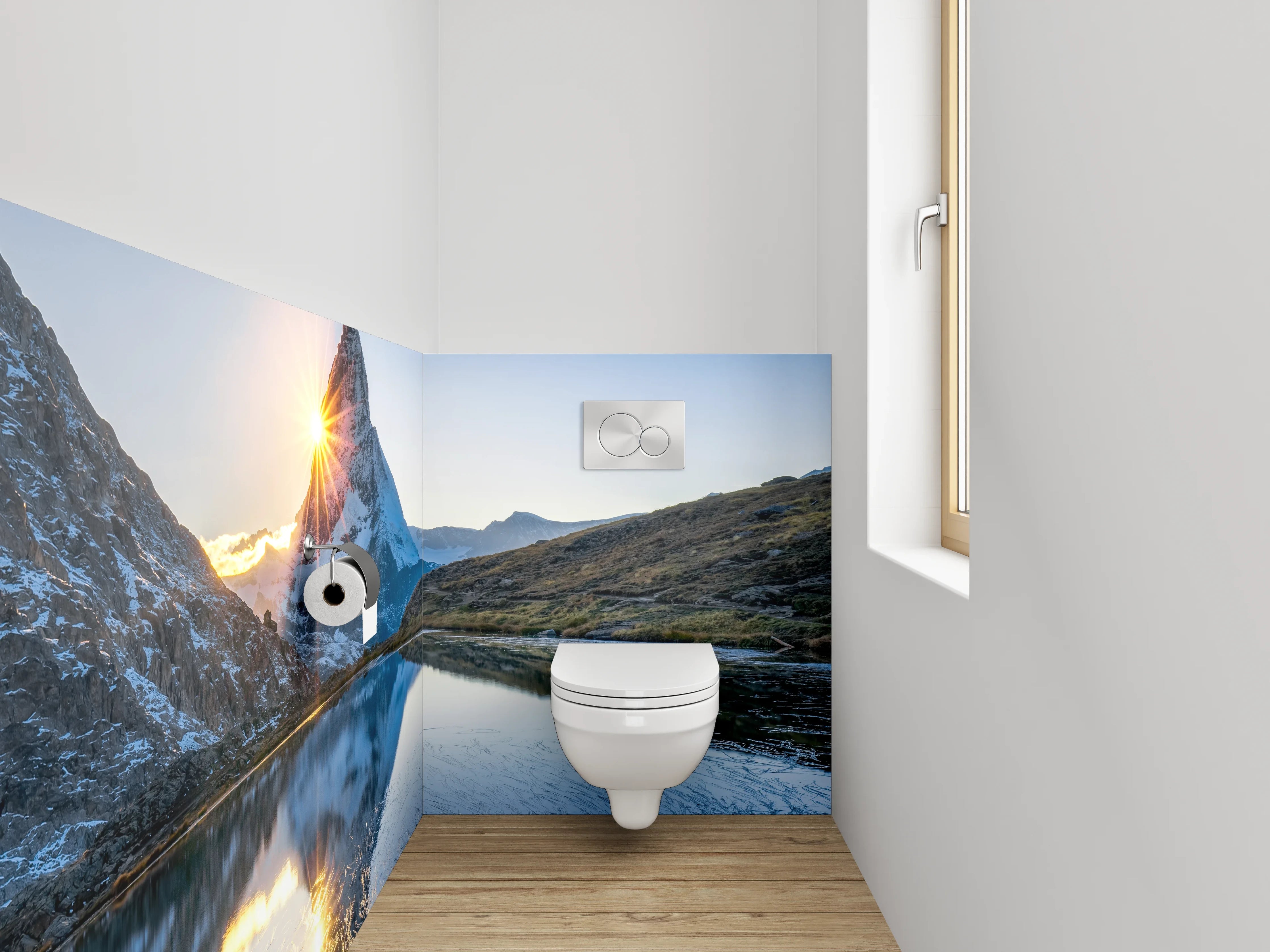 WC-Rückwand - Sonnenaufgang am Matterhorn Panorama