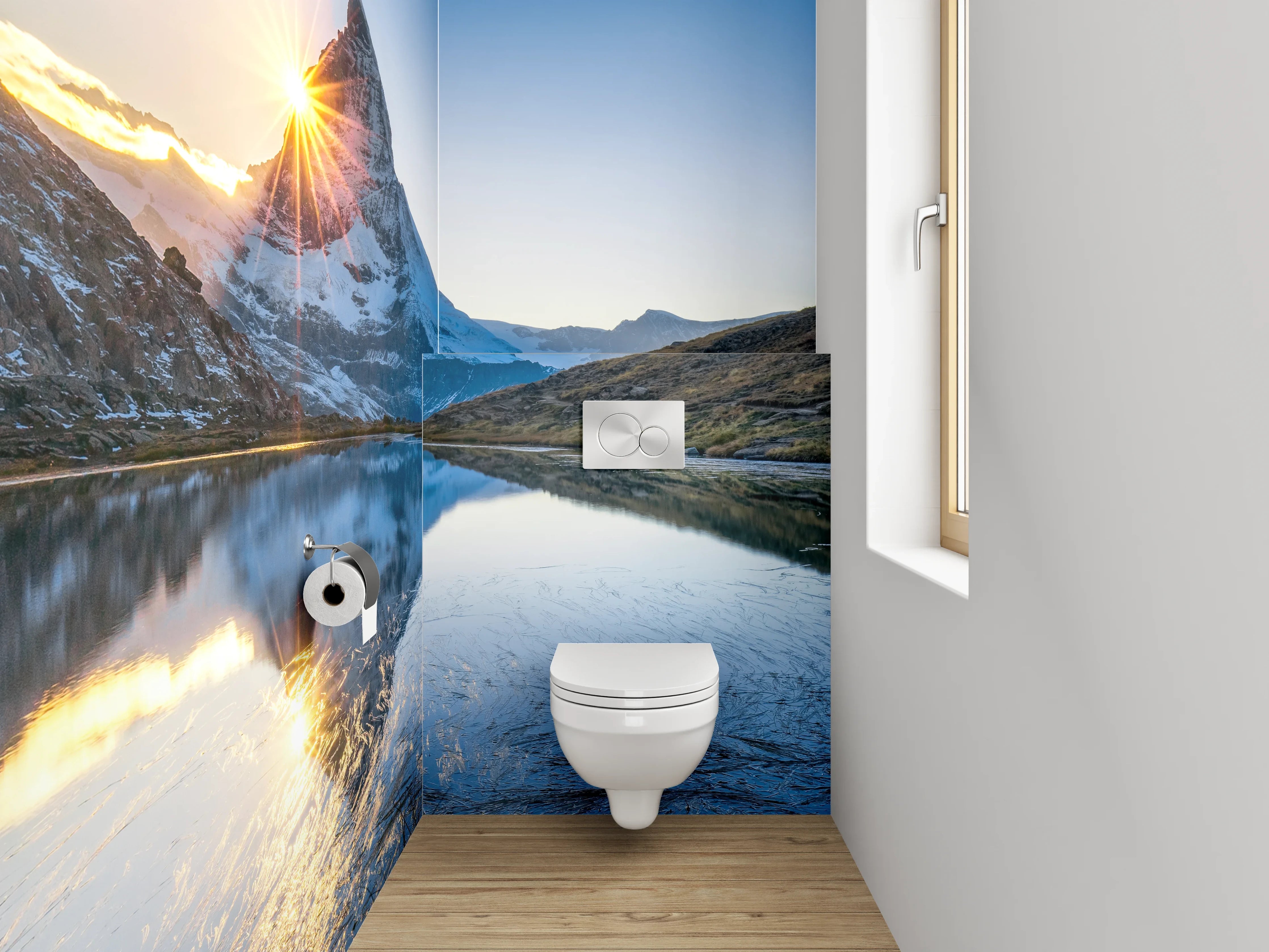 WC-Rückwand - Sonnenaufgang am Matterhorn Panorama