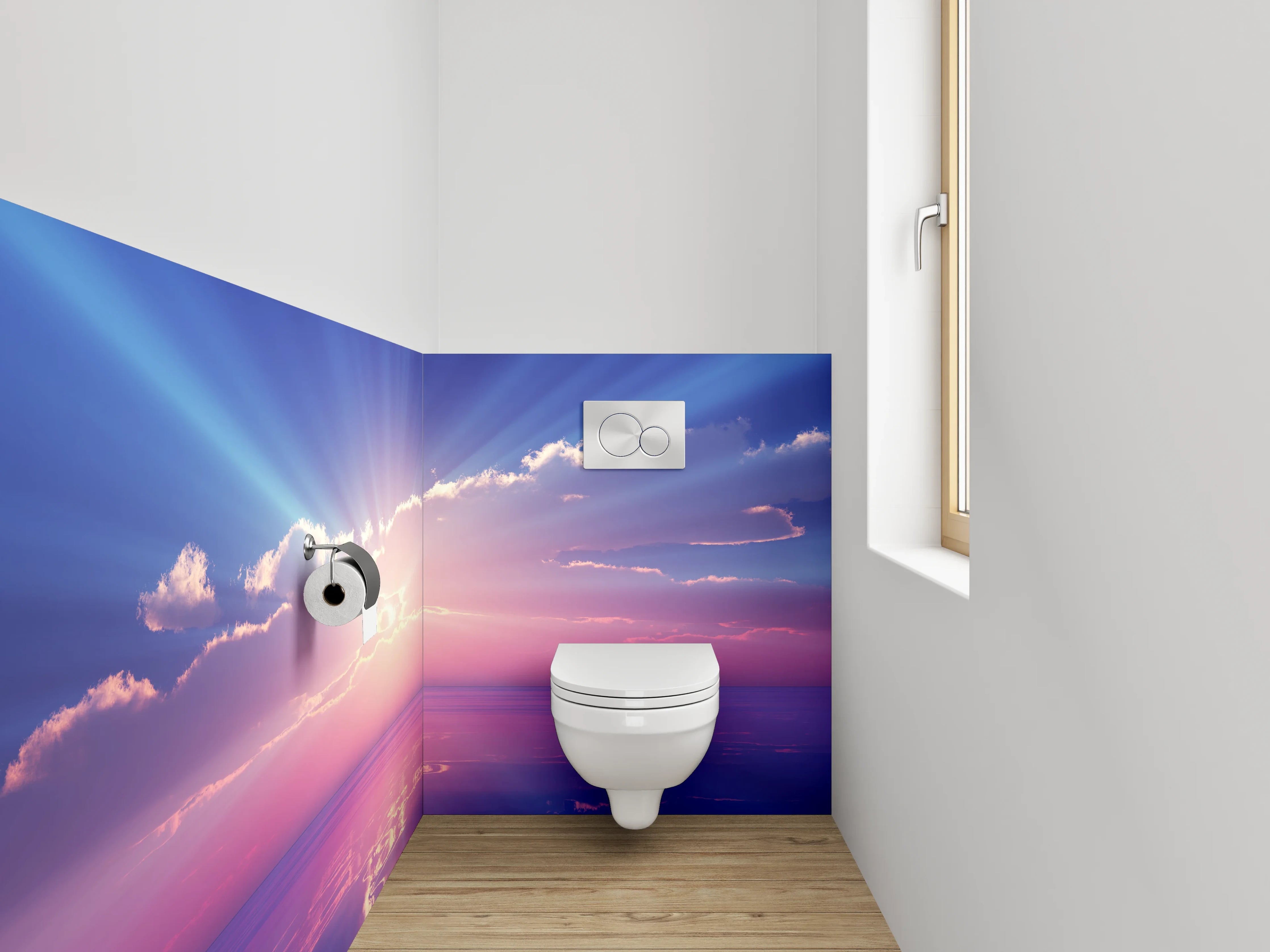 WC-Rückwand - Sonnenaufgang über dem Meer Panorama