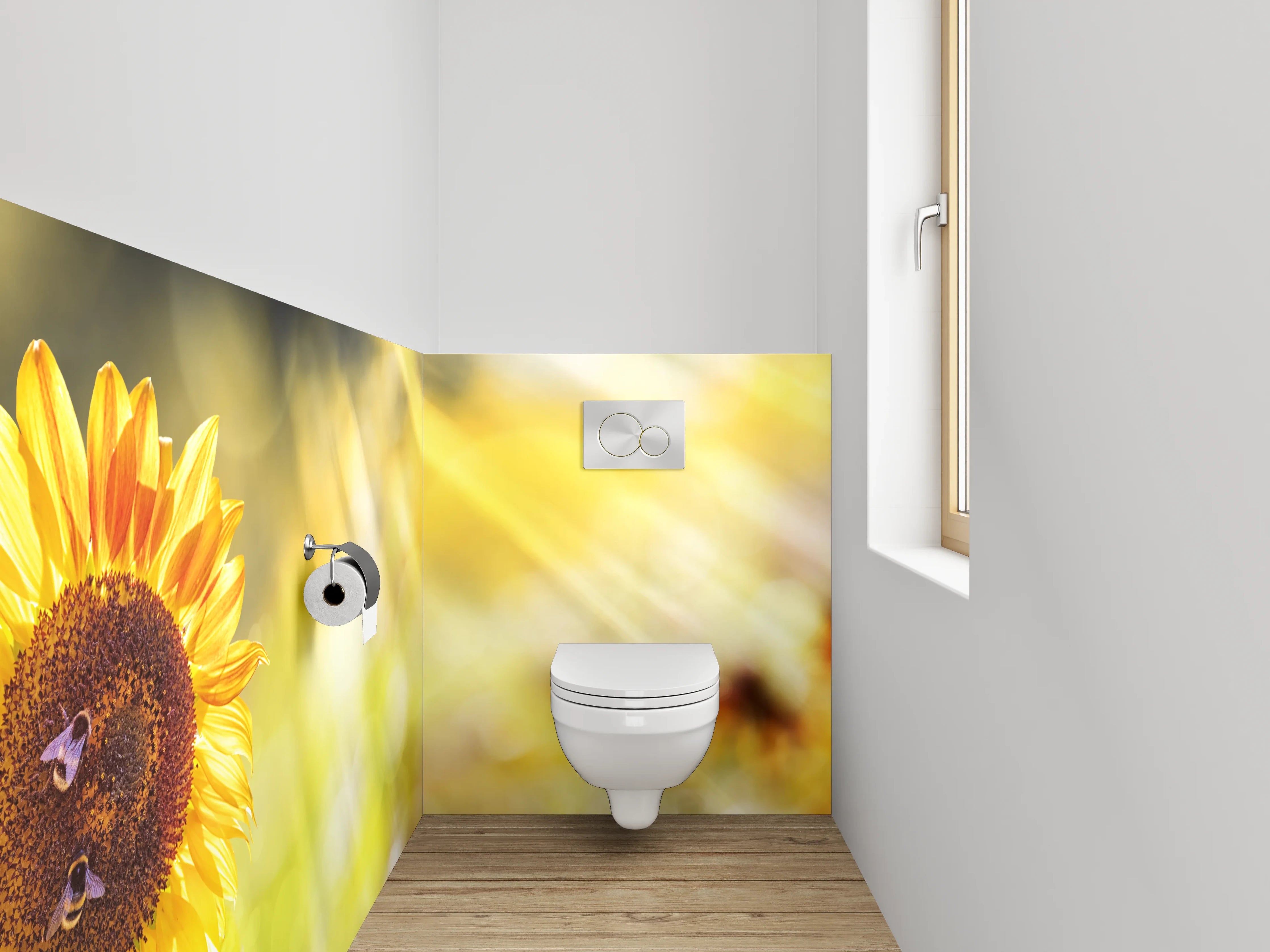 WC-Rückwand - Sonnenblume im strahlenden Sonnenlicht