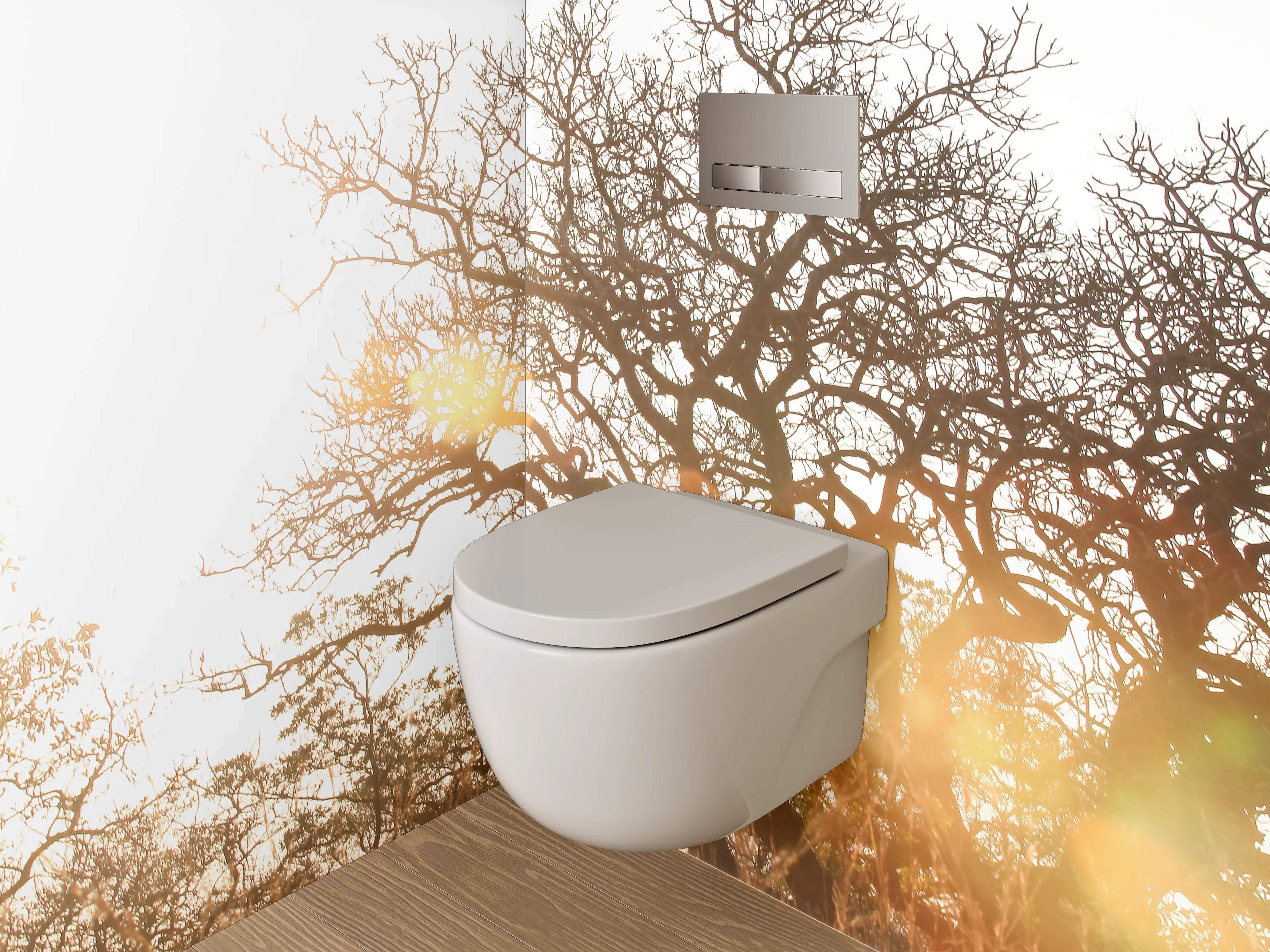 WC-Rückwand - Sonnenlicht Baum Savanne Naturmotiv