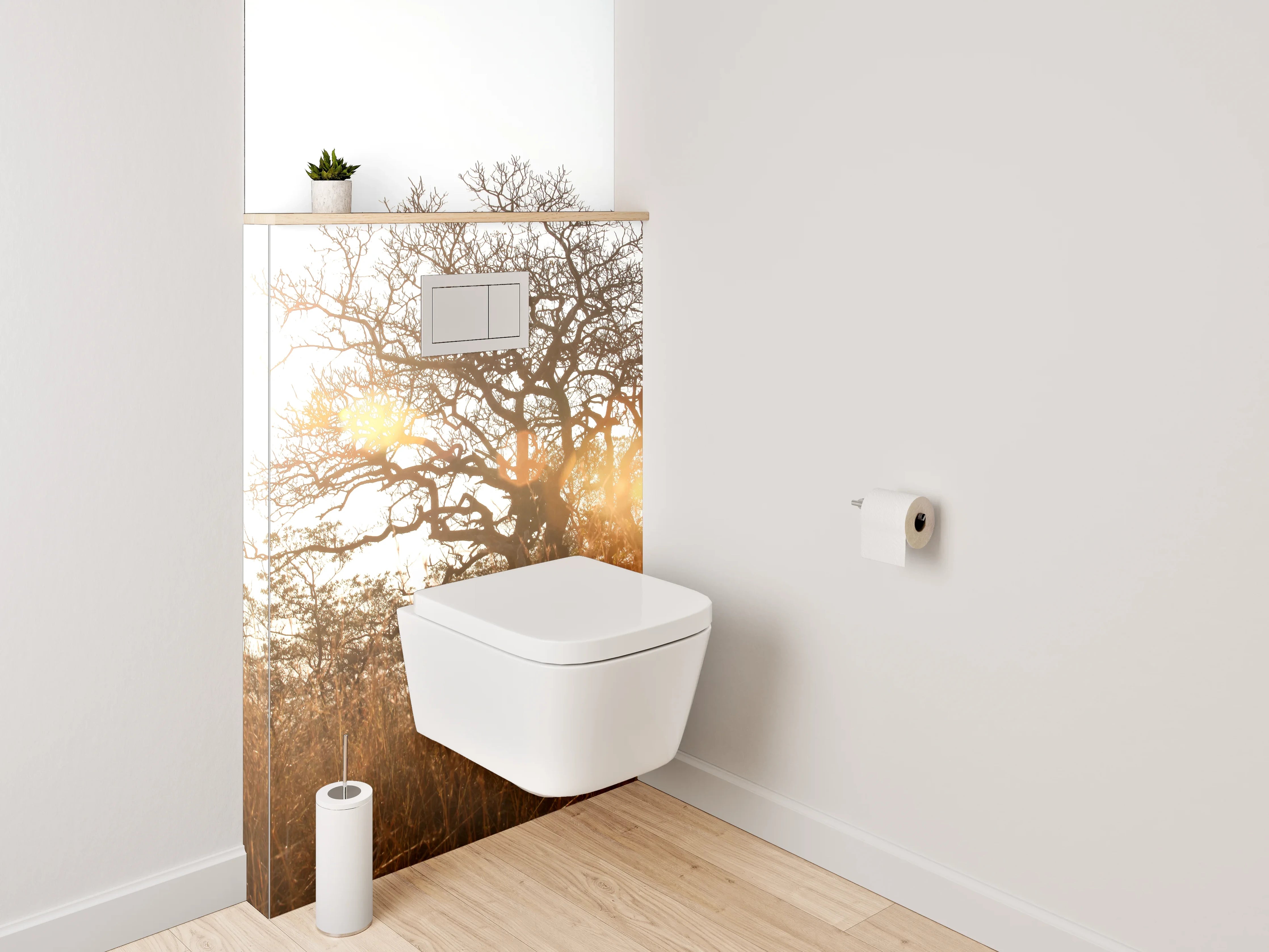 WC-Rückwand - Sonnenlicht Baum Savanne Naturmotiv