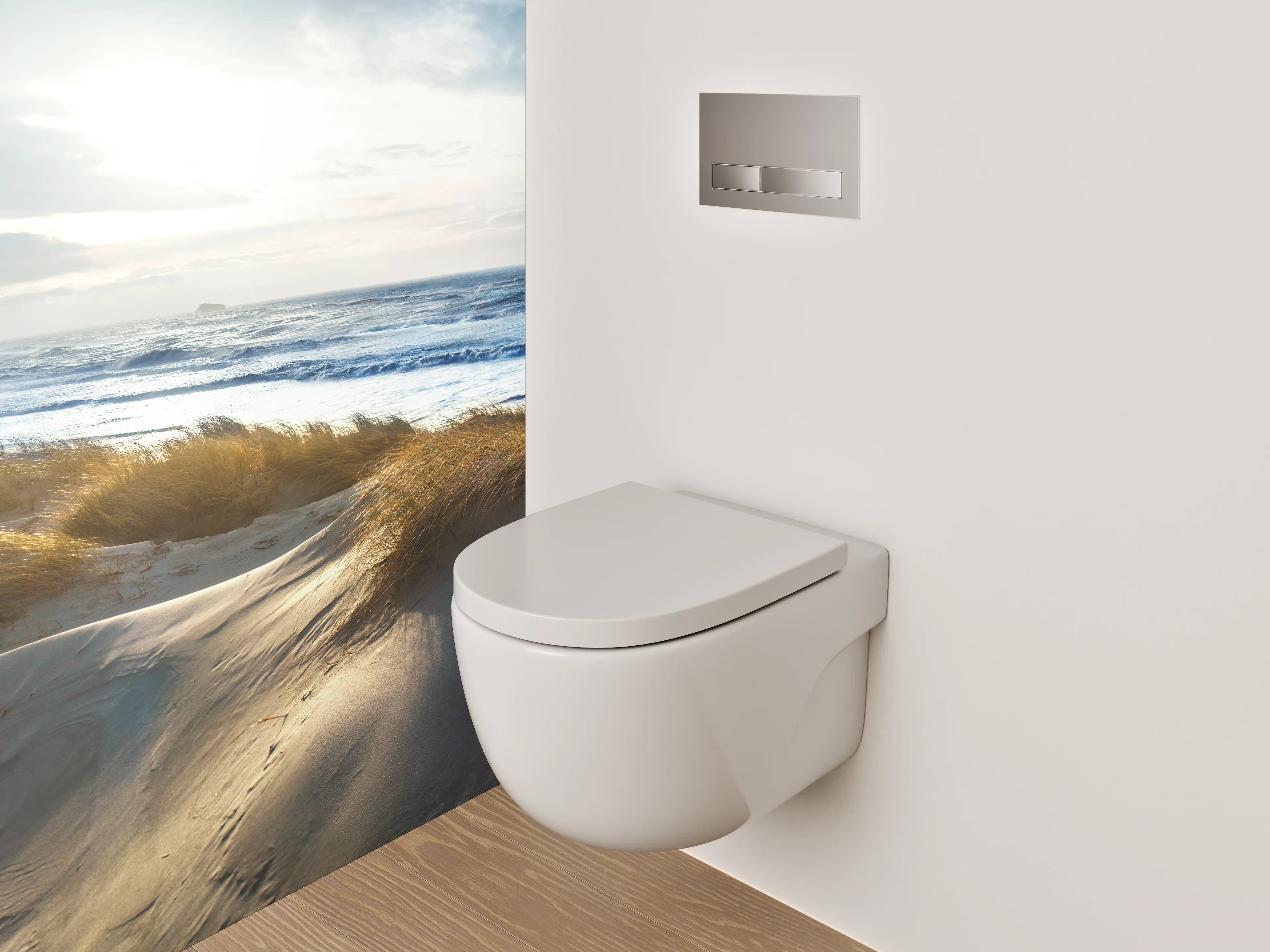 WC-Rückwand - Sonnenlicht am Dünenstrand Panorama