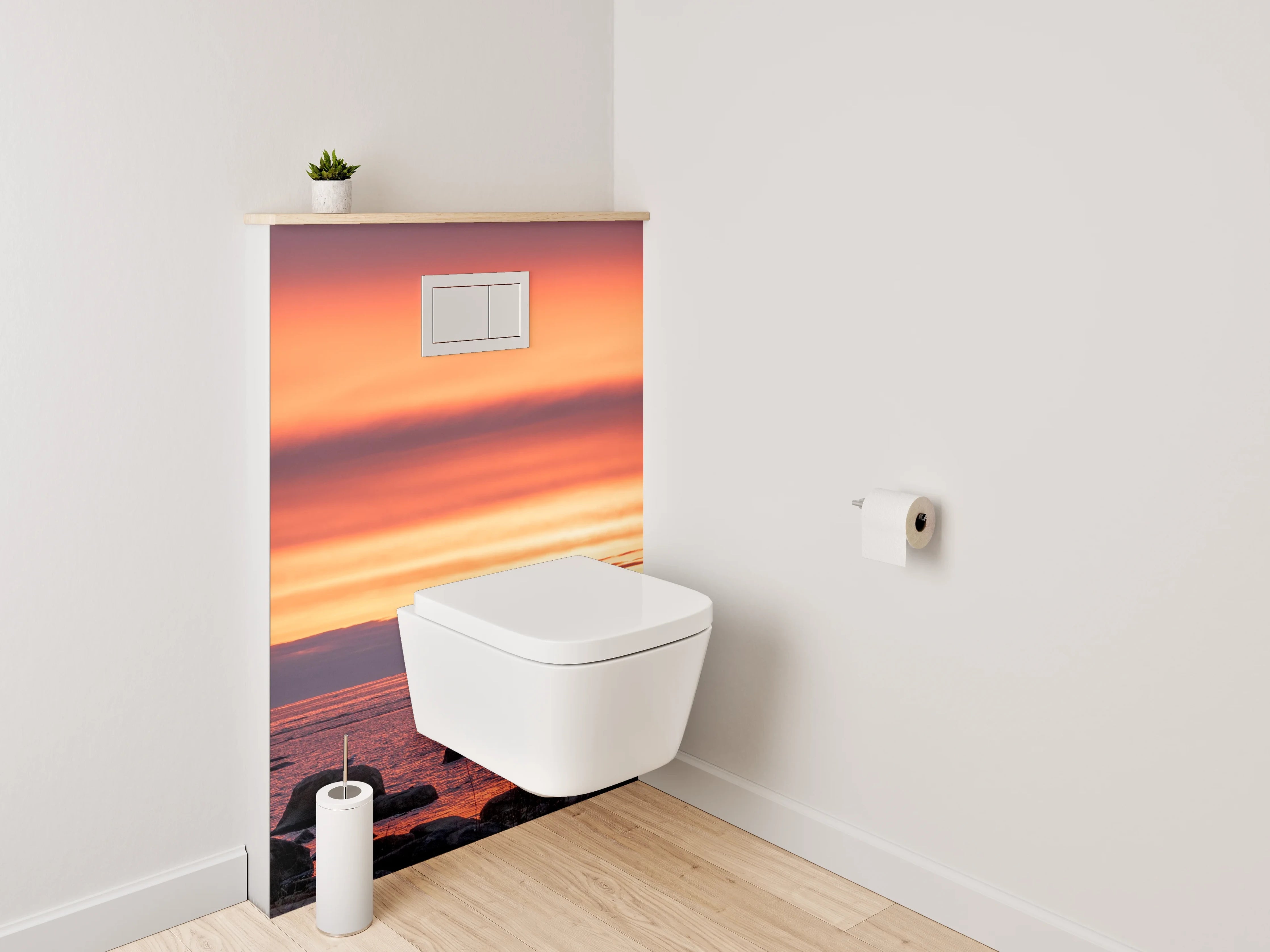 WC-Rückwand - Sonnenuntergang am Felsenmeer