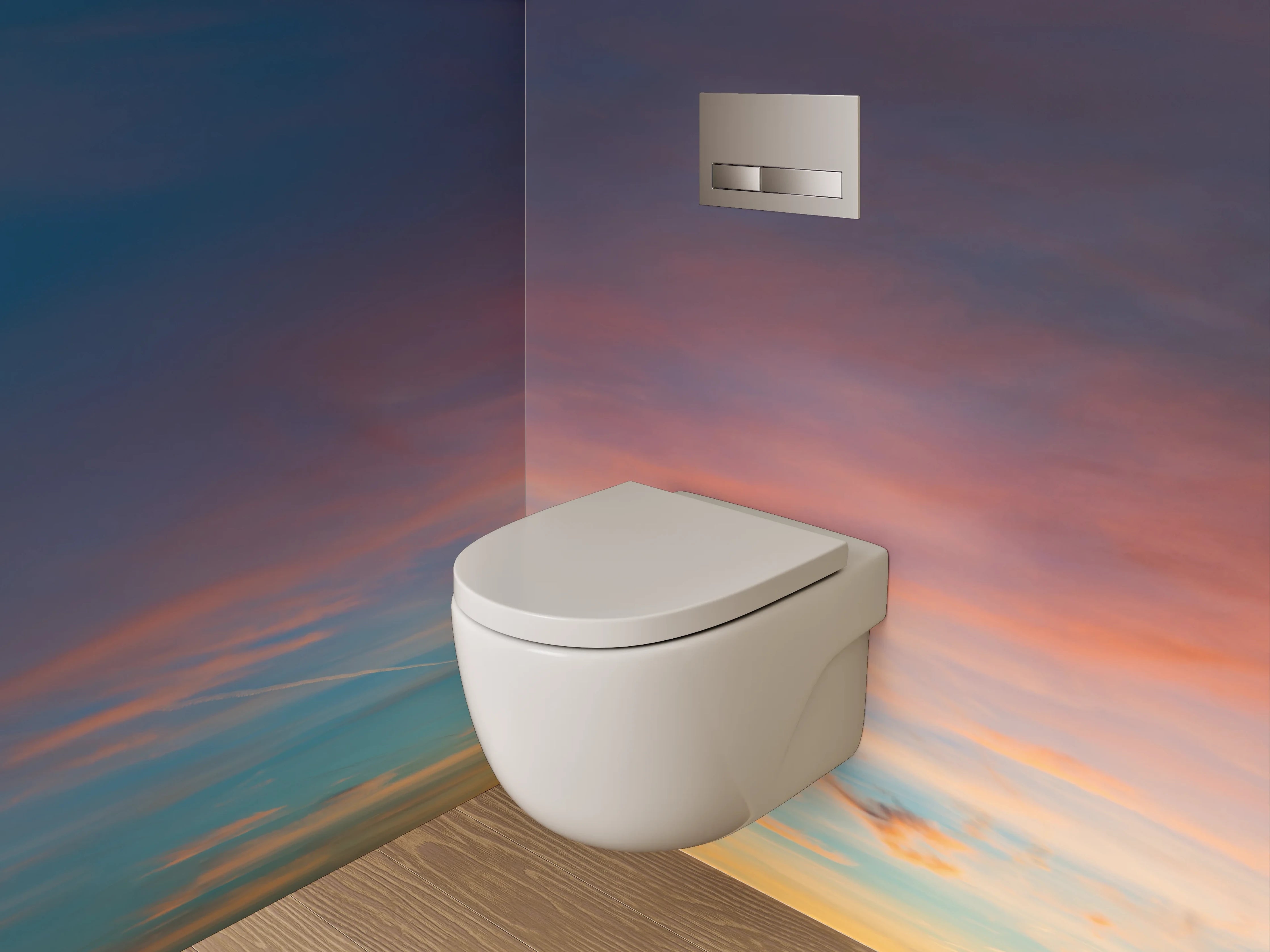 WC-Rückwand - Sonnenuntergang am Himmel Panorama