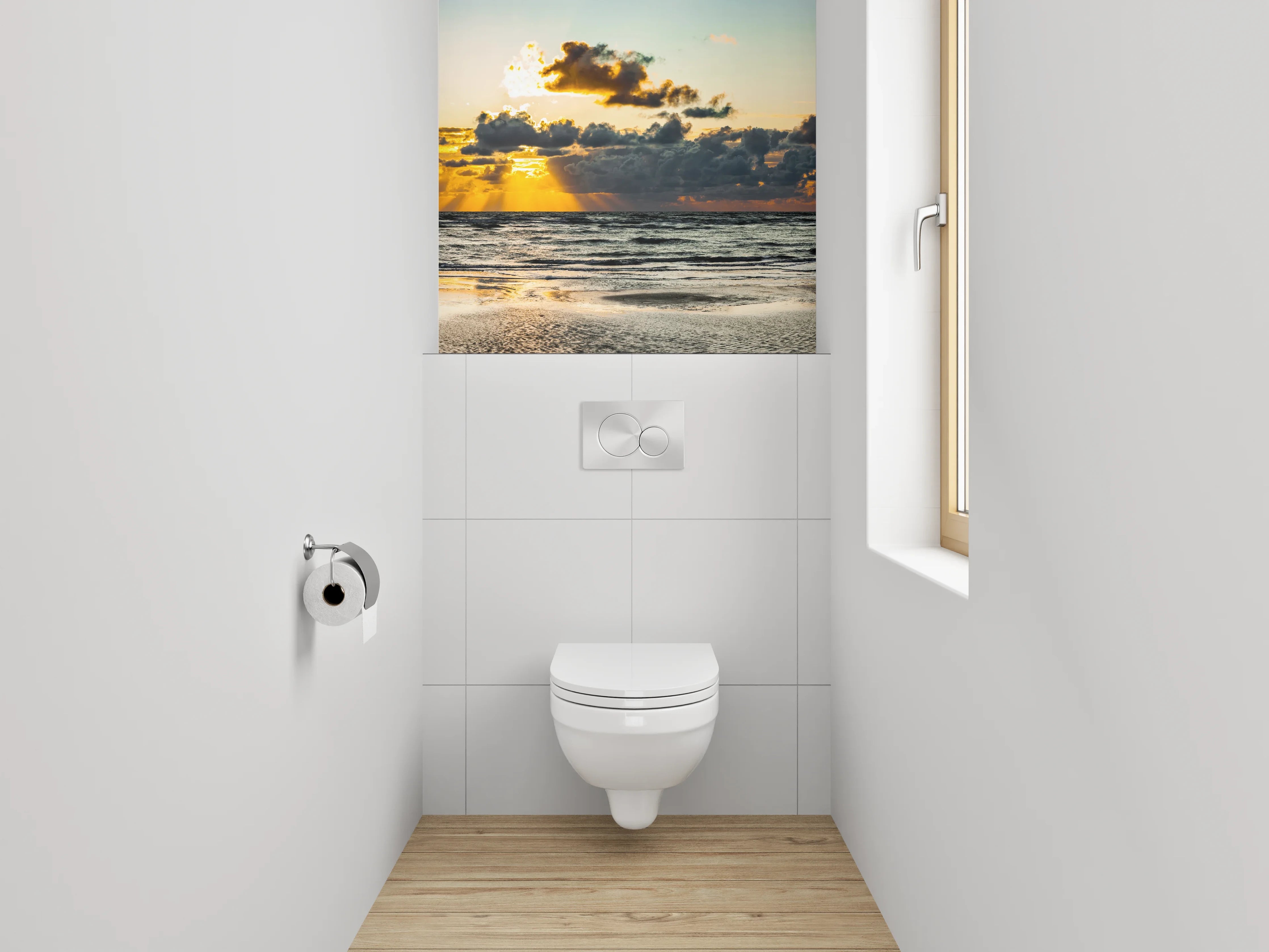 WC-Rückwand - Sonnenuntergang am Meer Panorama