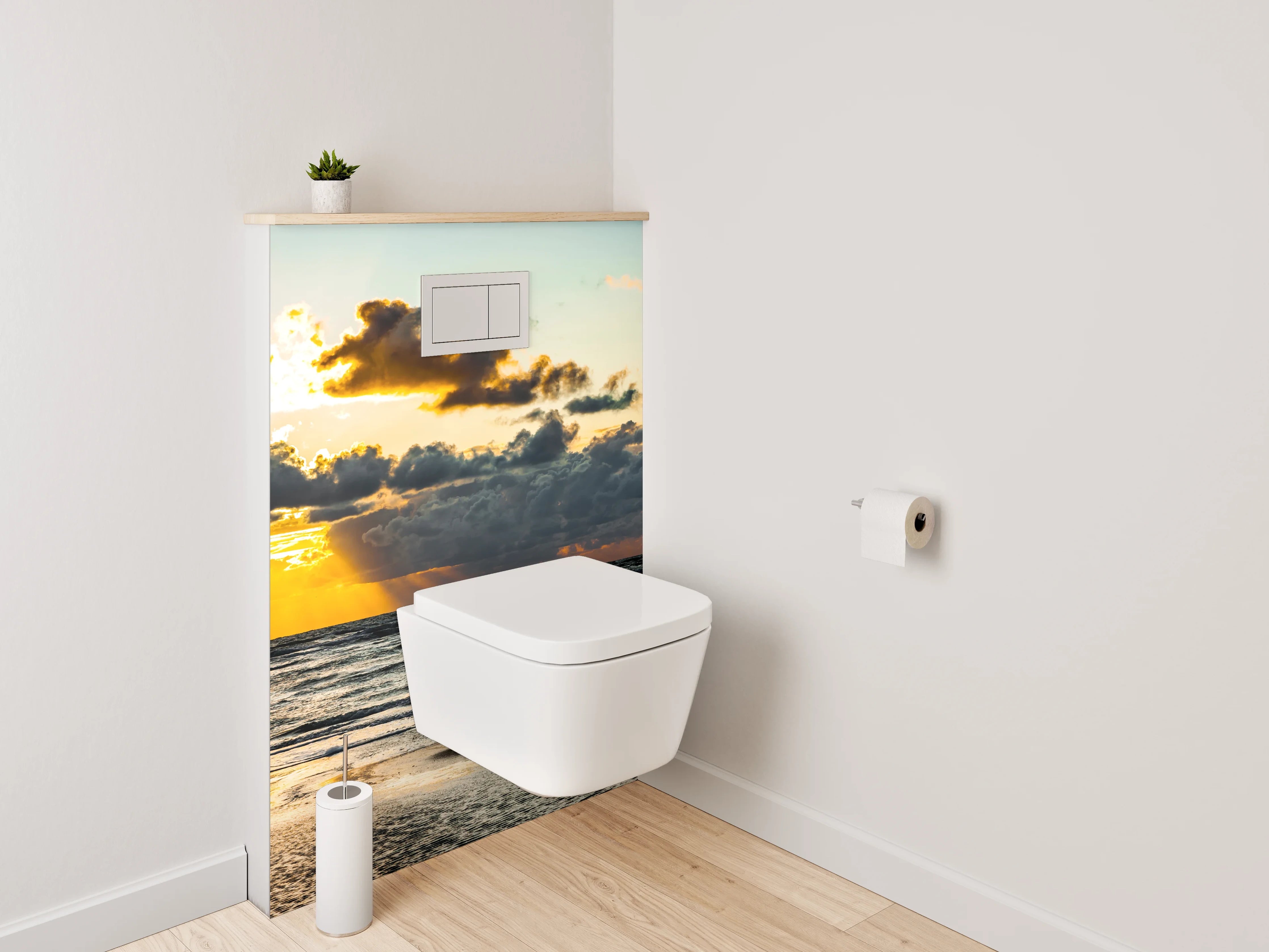 WC-Rückwand - Sonnenuntergang am Meer Panorama