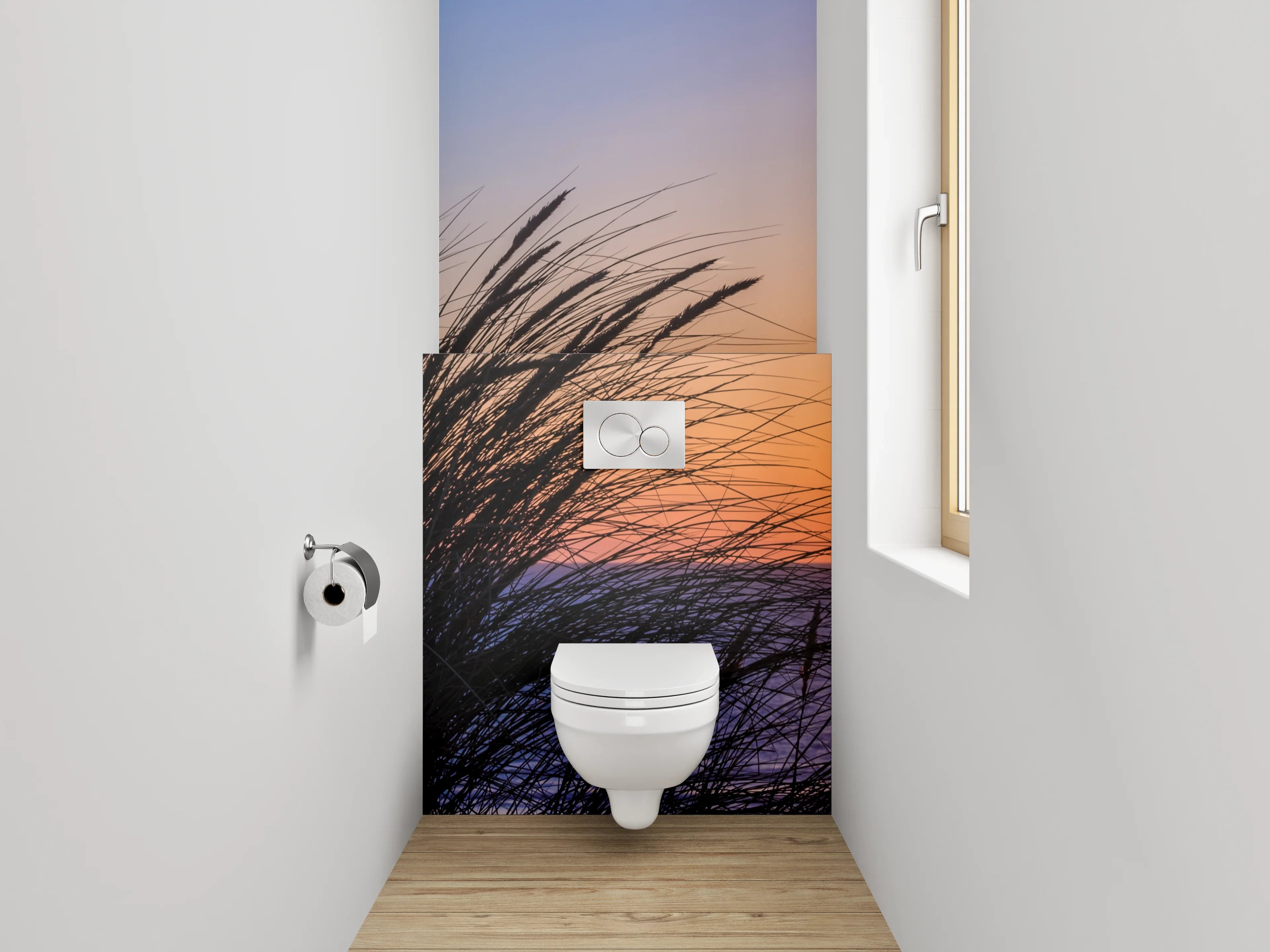 WC-Rückwand - Sonnenuntergang am Meer Strand Dünen