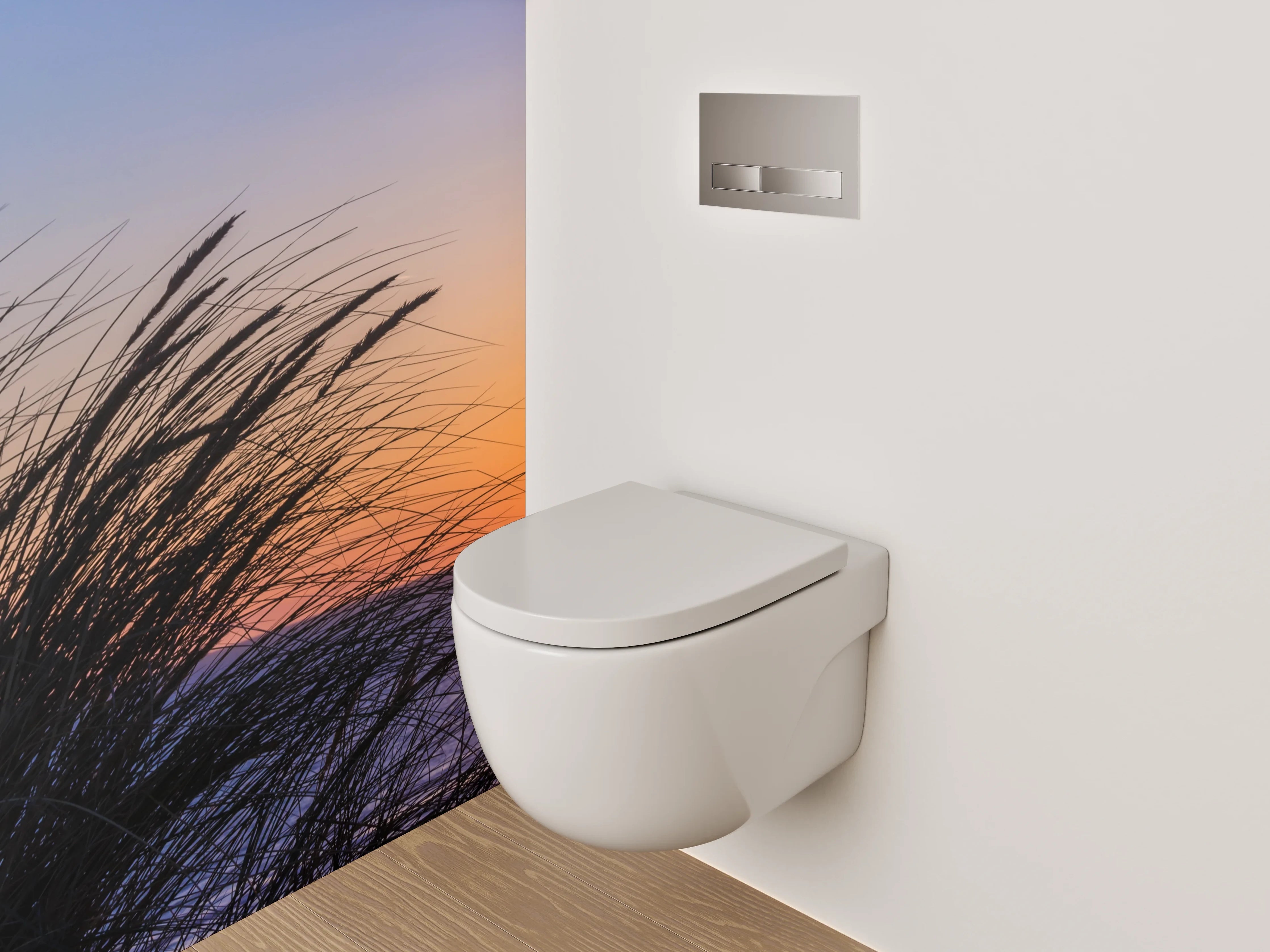 WC-Rückwand - Sonnenuntergang am Meer Strand Dünen