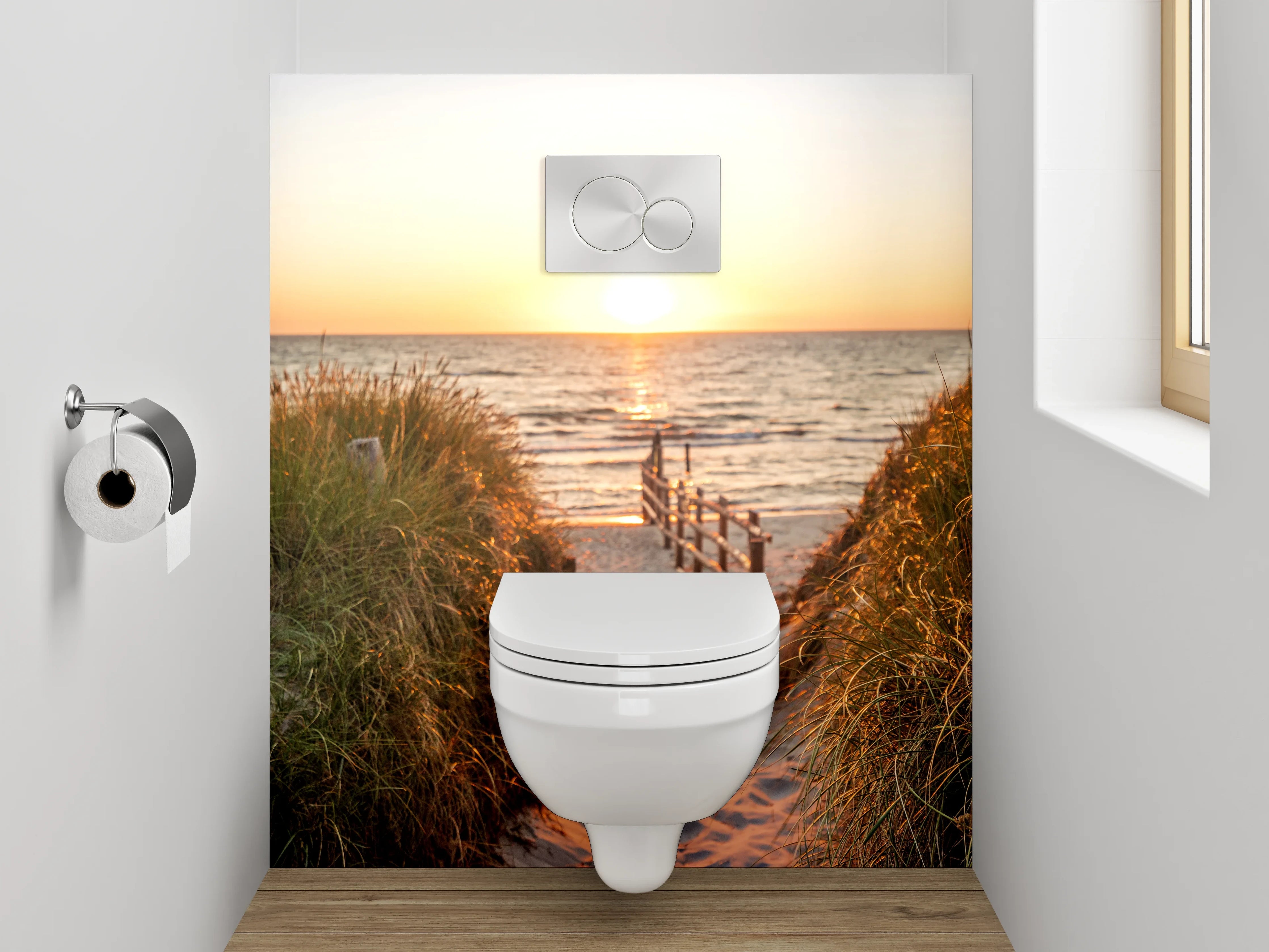 WC-Rückwand - Sonnenuntergang am Strand Fotomotiv