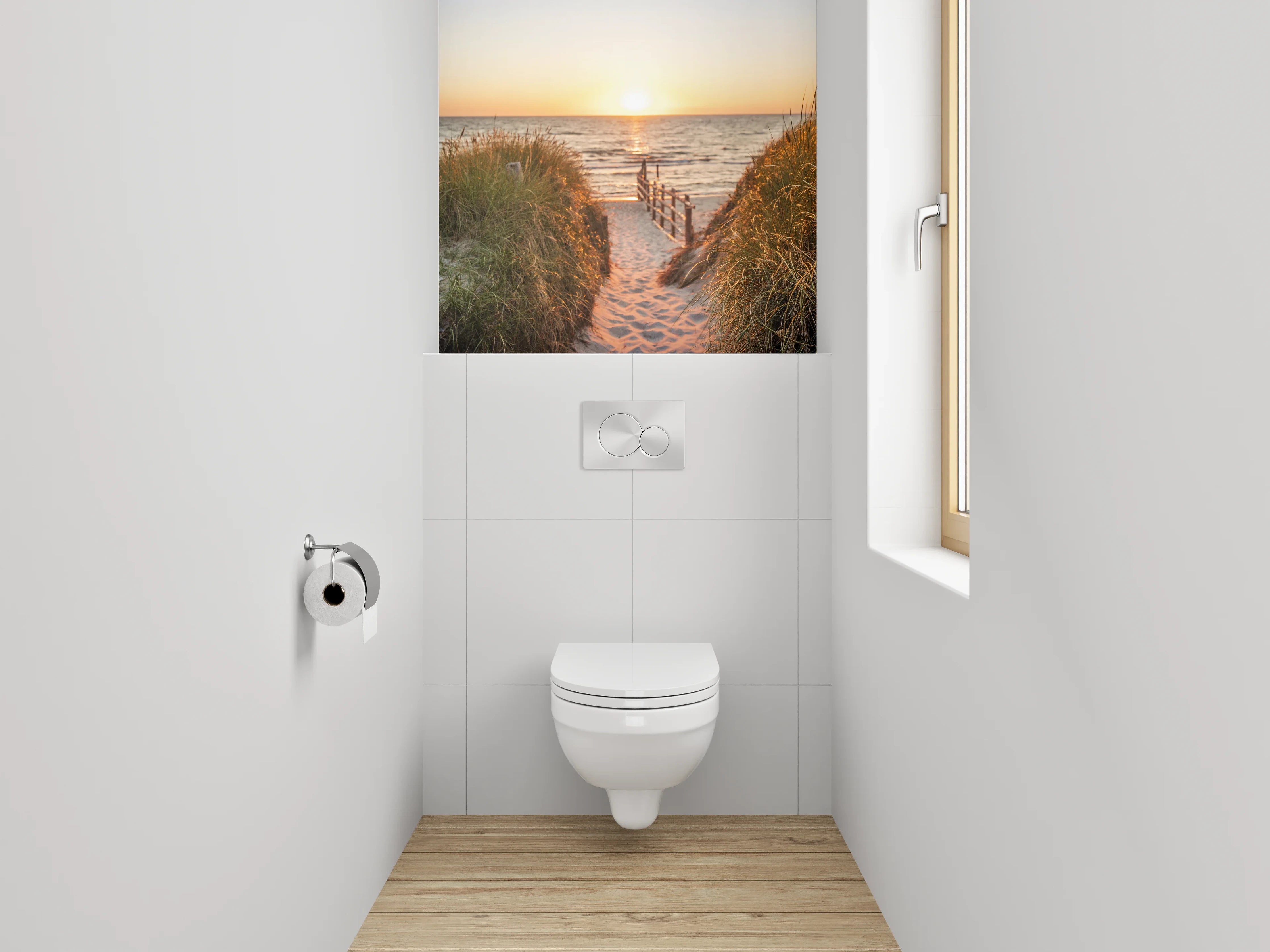 WC-Rückwand - Sonnenuntergang am Strand Fotomotiv