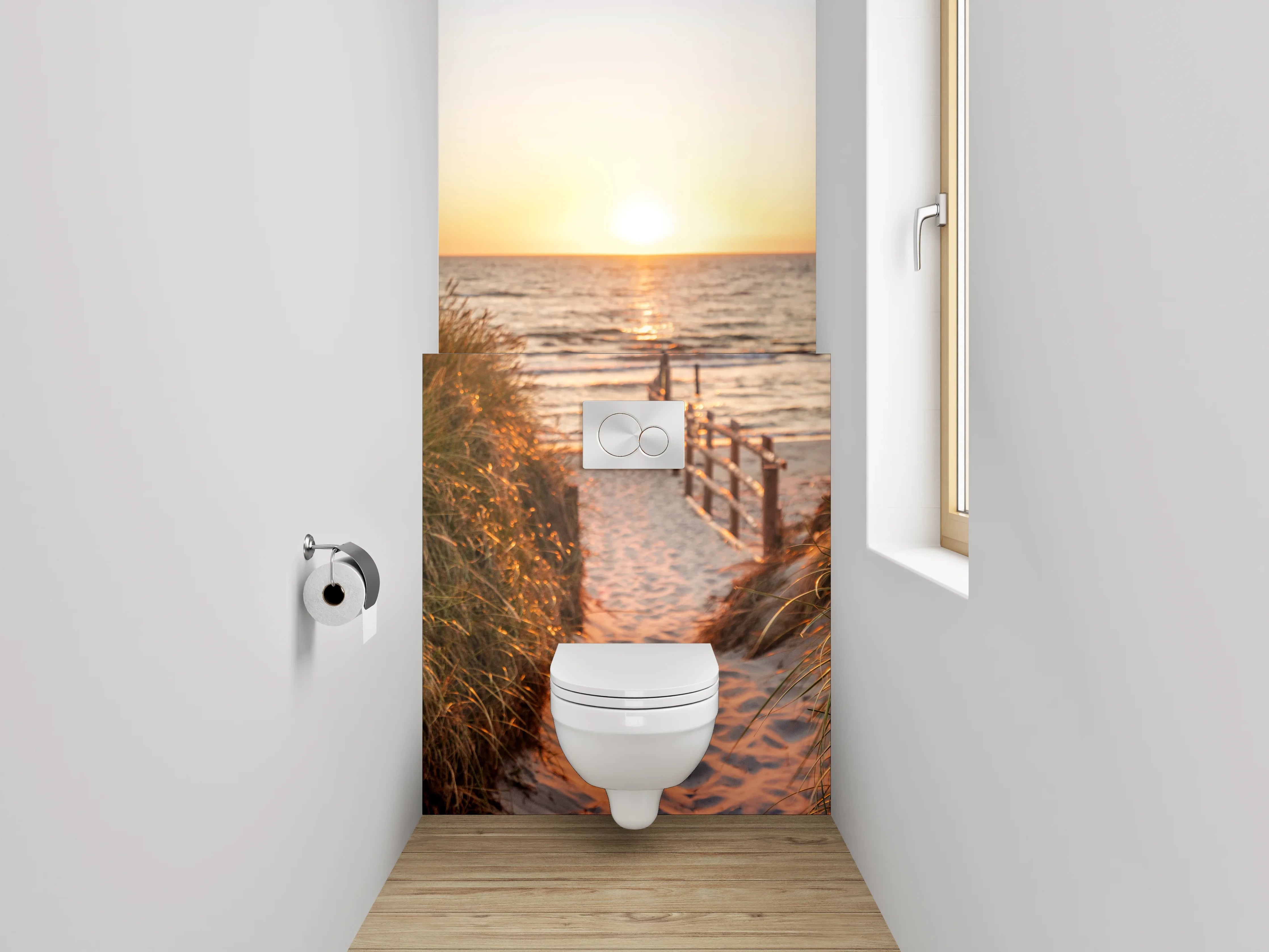 WC-Rückwand - Sonnenuntergang am Strand Fotomotiv