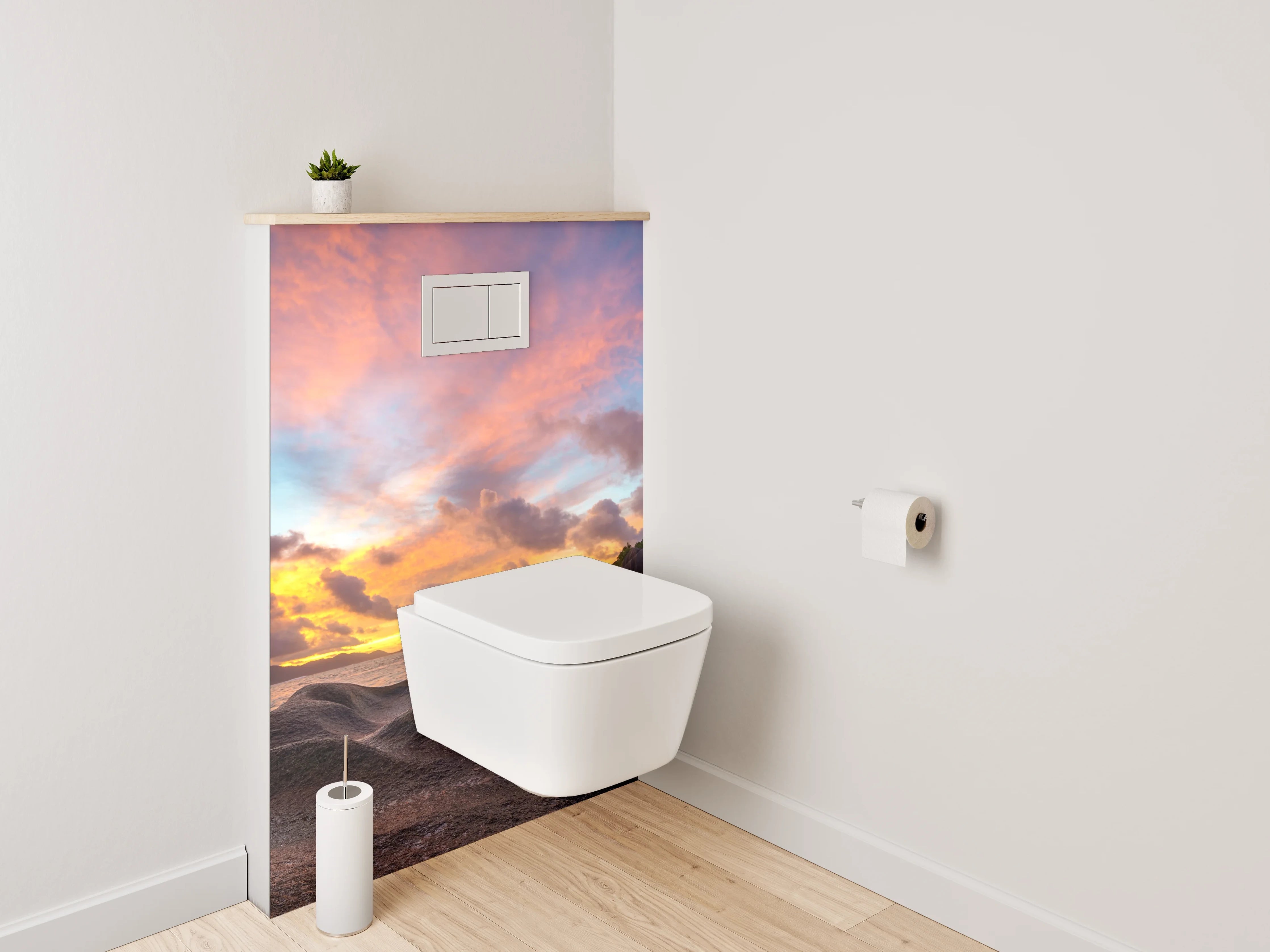 WC-Rückwand - Sonnenuntergang am Traumstrand