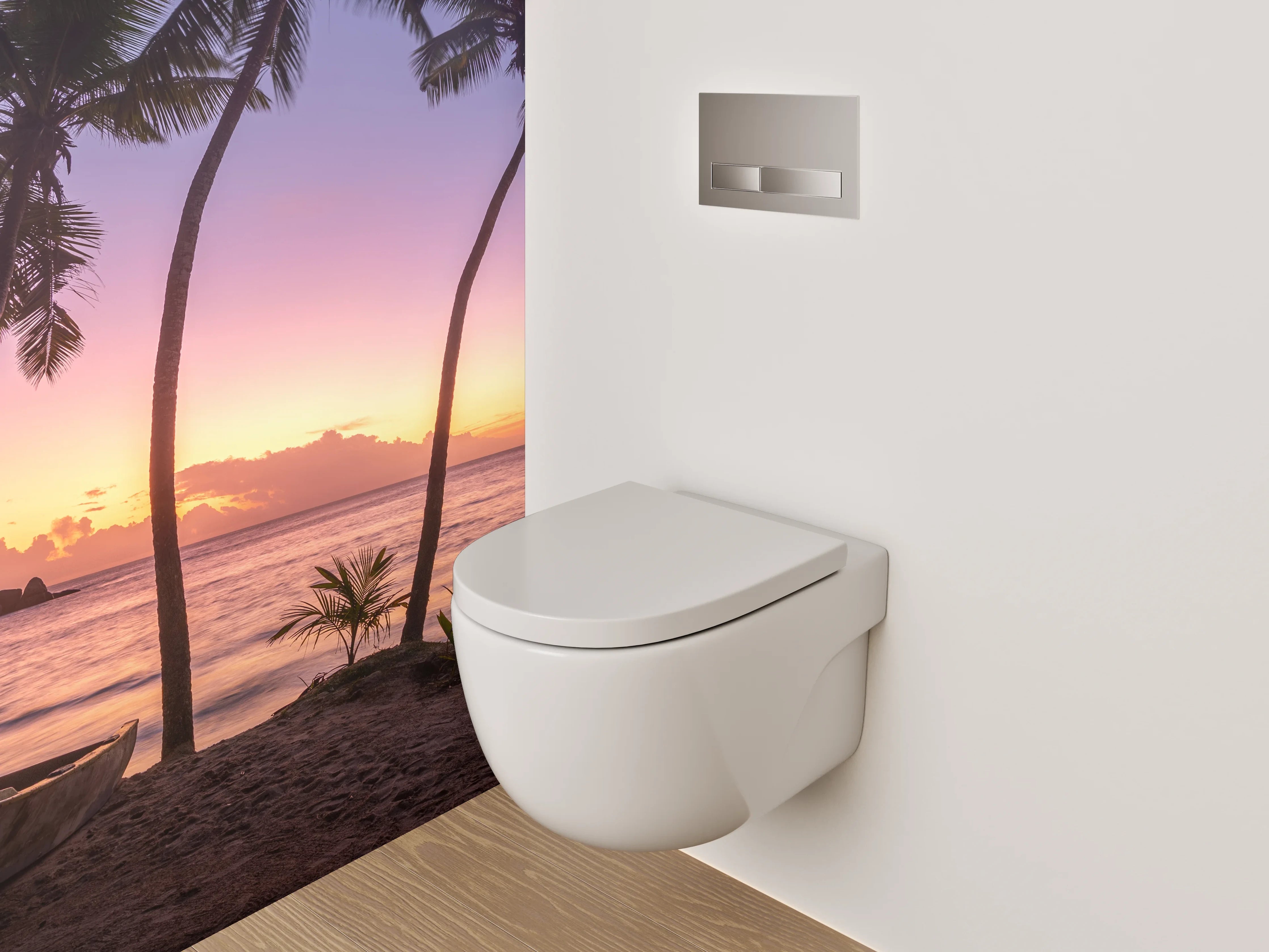 WC-Rückwand - Sonnenuntergang am tropischen Traumstrand