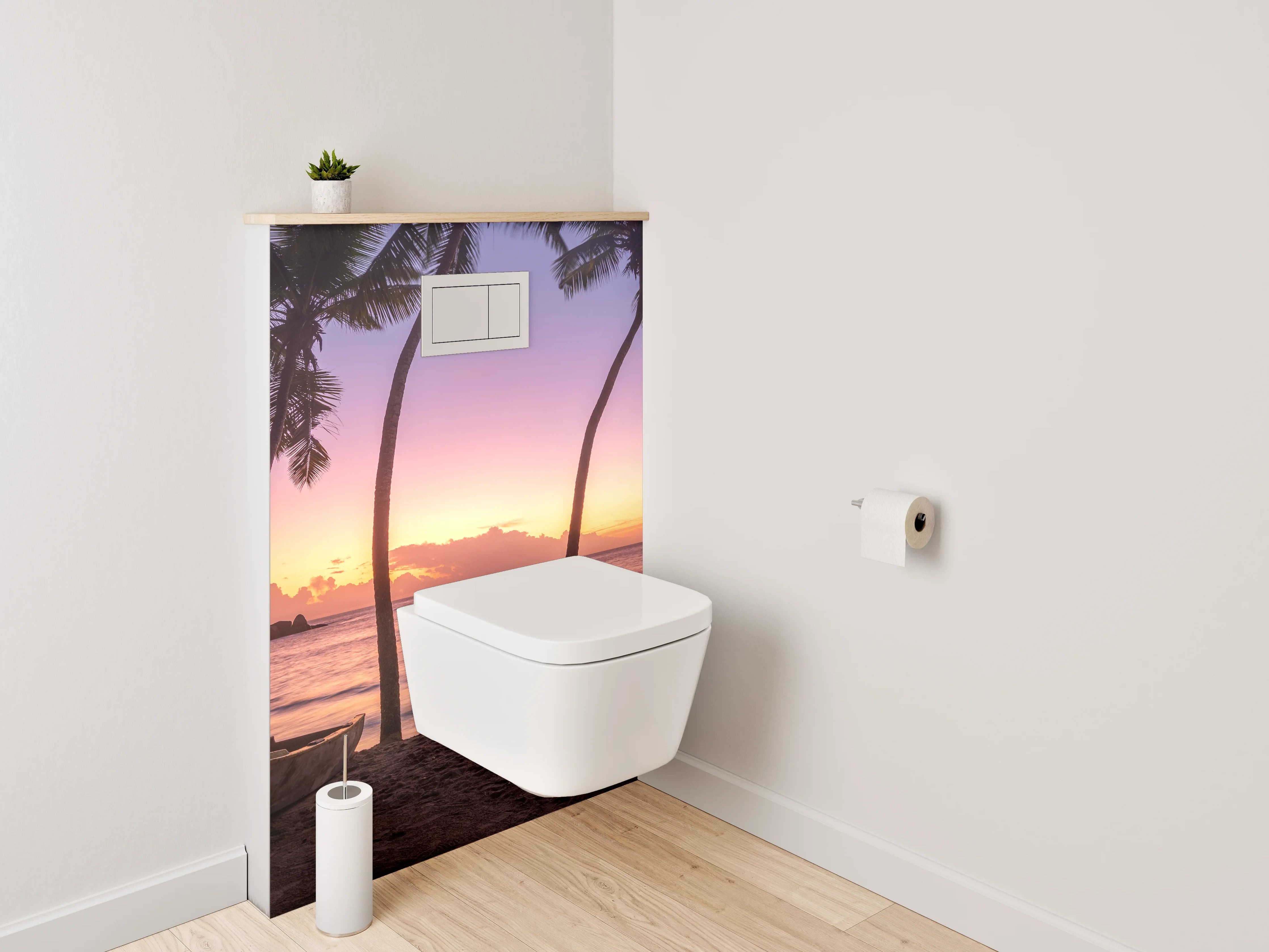 WC-Rückwand - Sonnenuntergang am tropischen Traumstrand