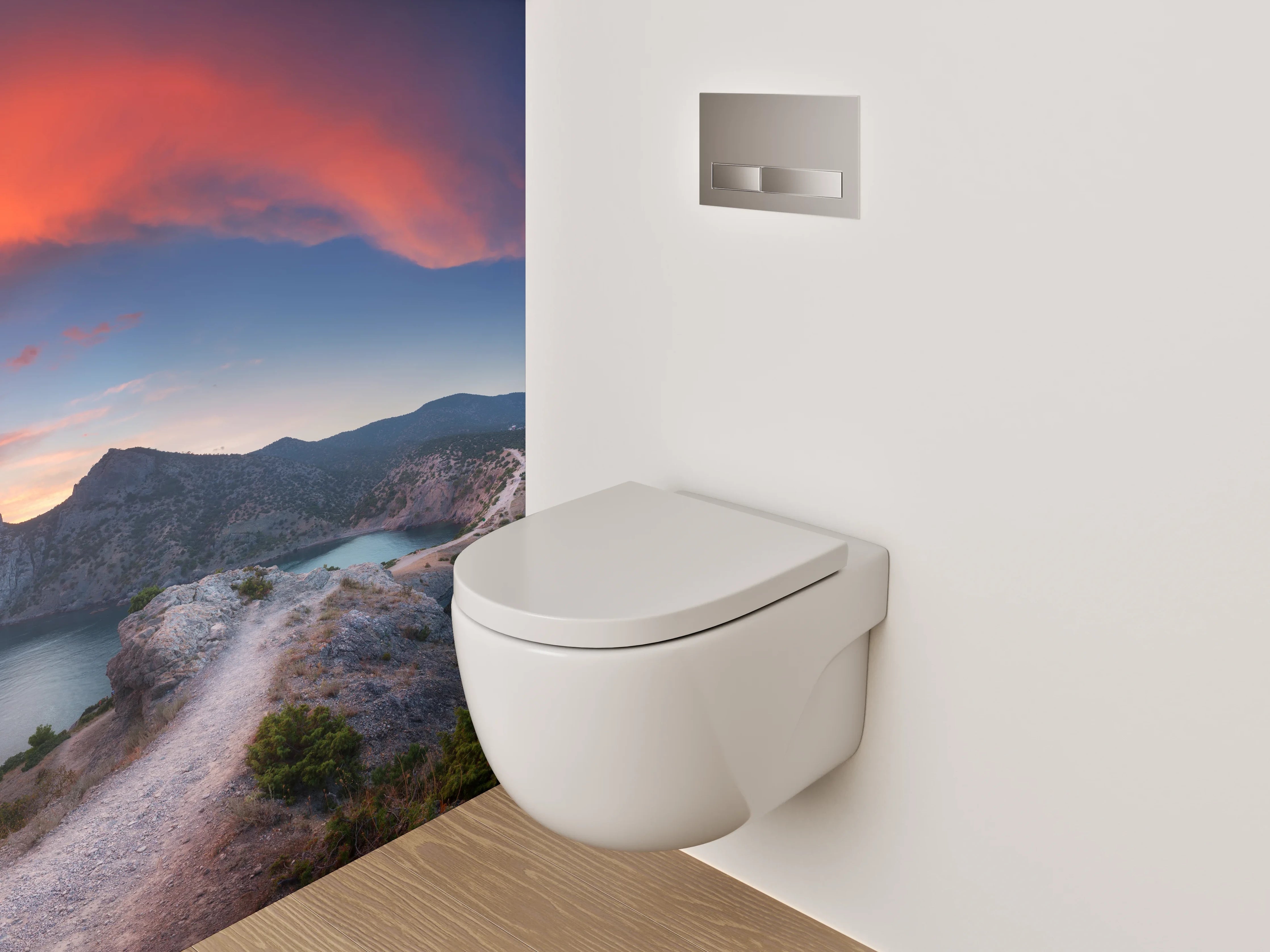 WC-Rückwand - Sonnenuntergang an der Küstenlandschaft