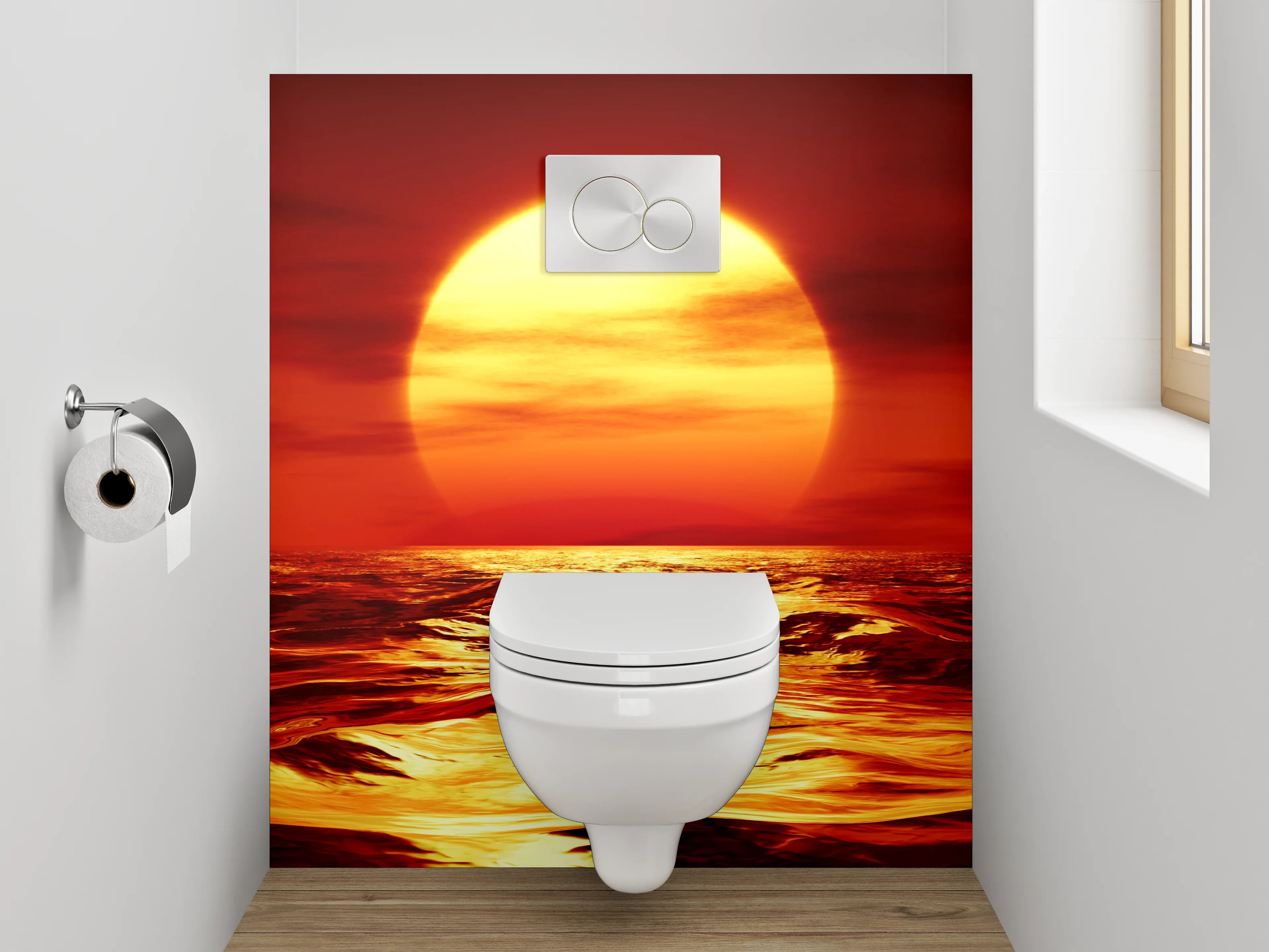 WC-Rückwand - Sonnenuntergang über dem Ozean
