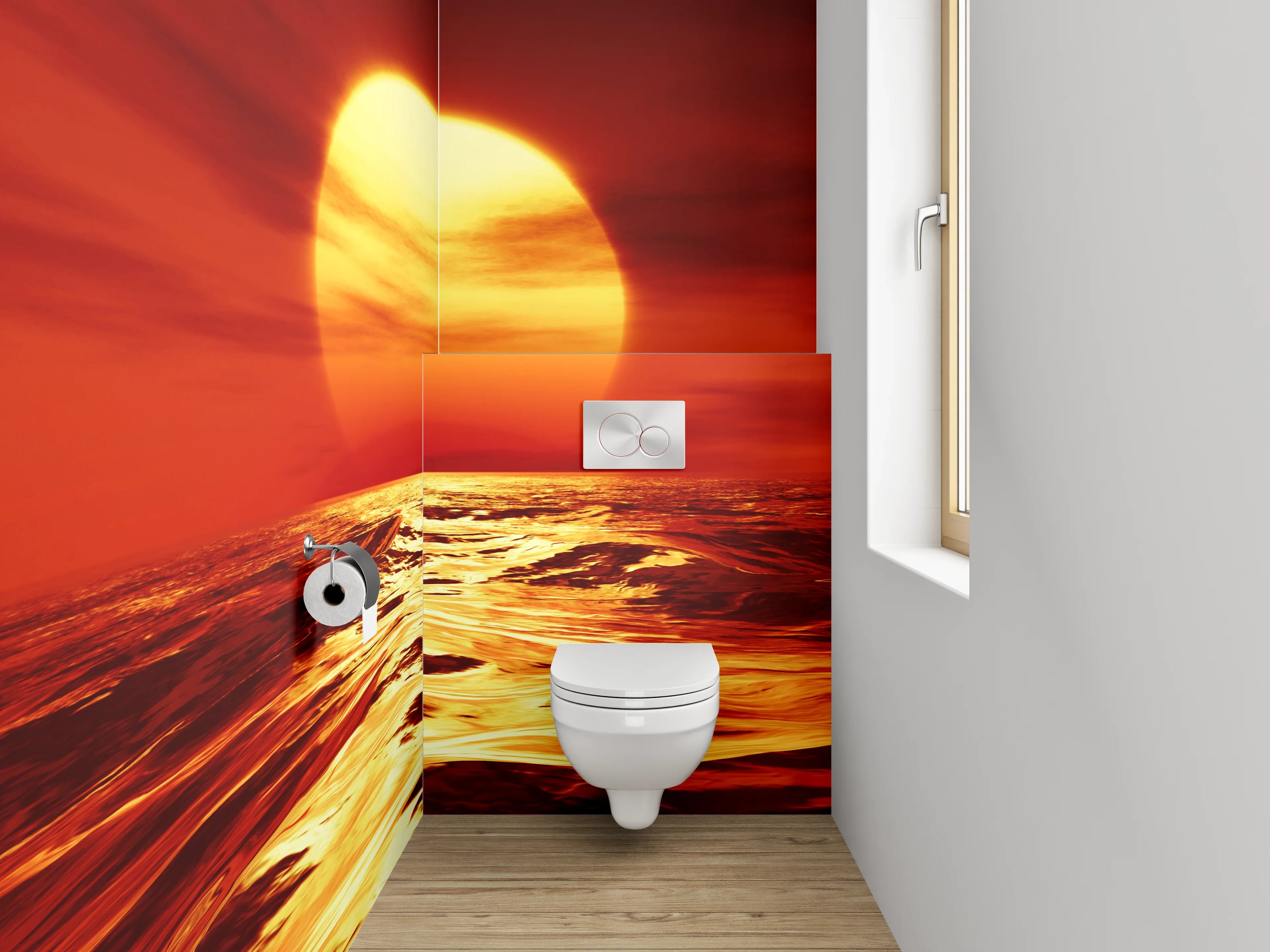 WC-Rückwand - Sonnenuntergang über dem Ozean