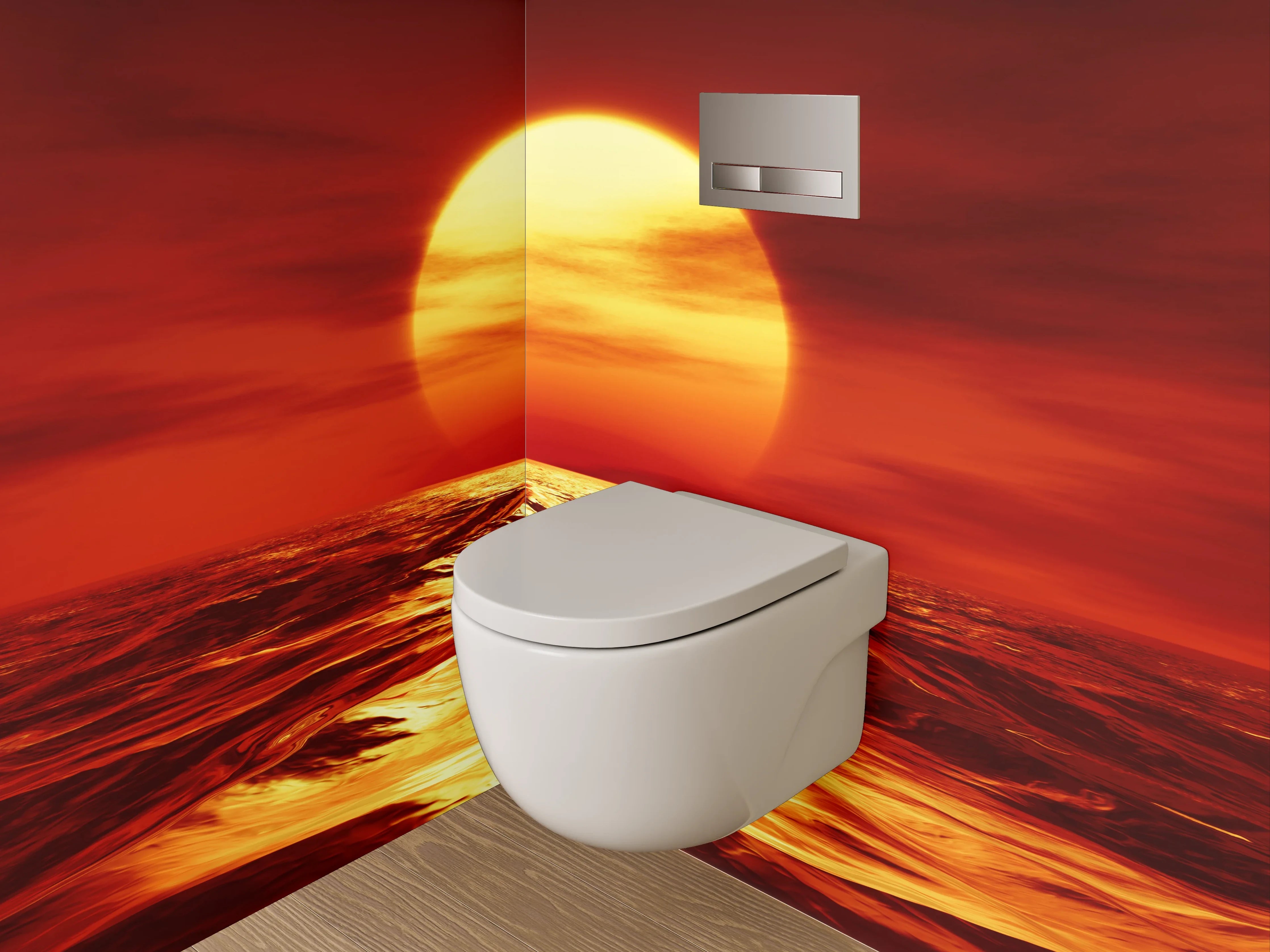 WC-Rückwand - Sonnenuntergang über dem Ozean