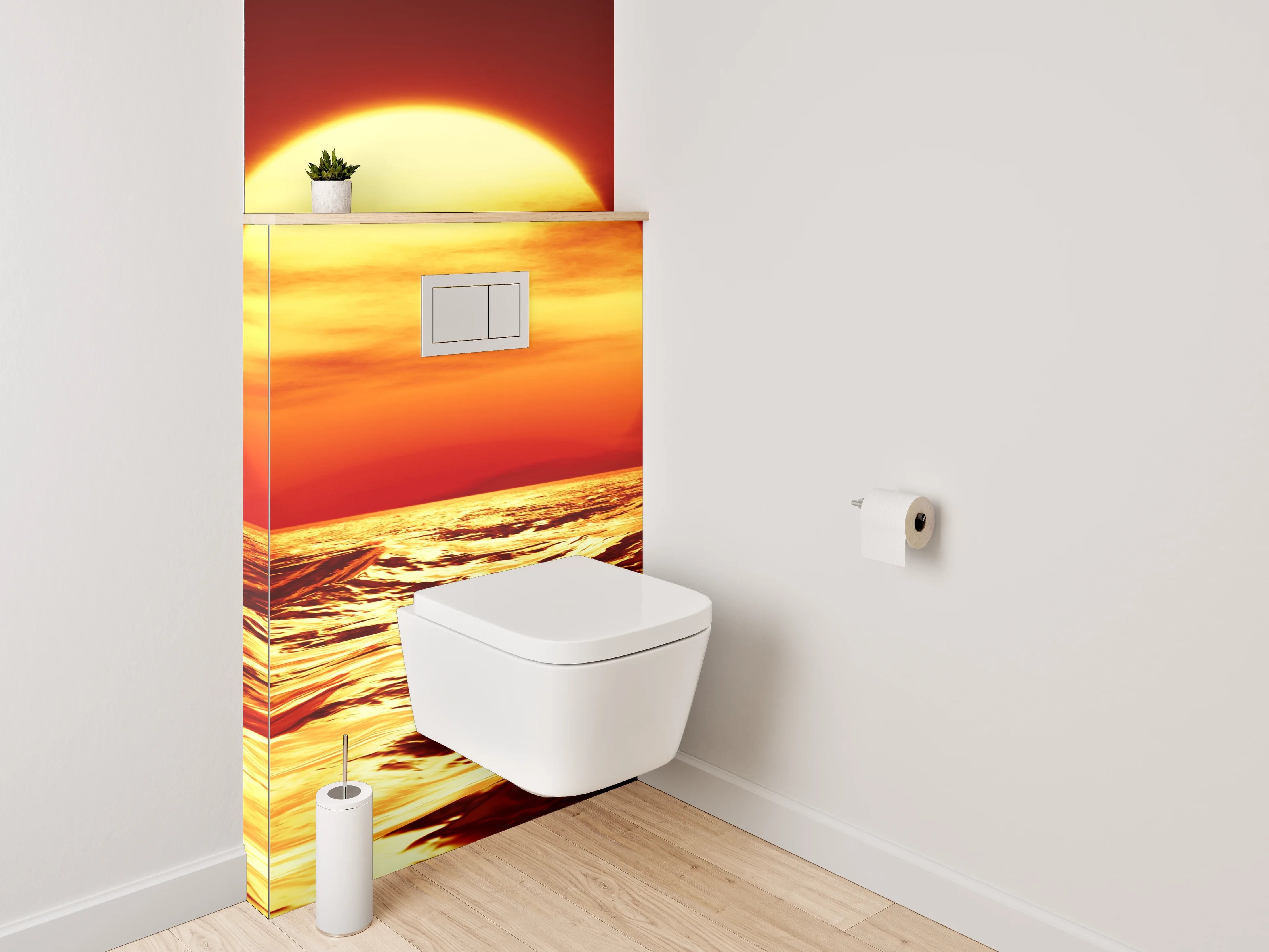 WC-Rückwand - Sonnenuntergang über dem Ozean