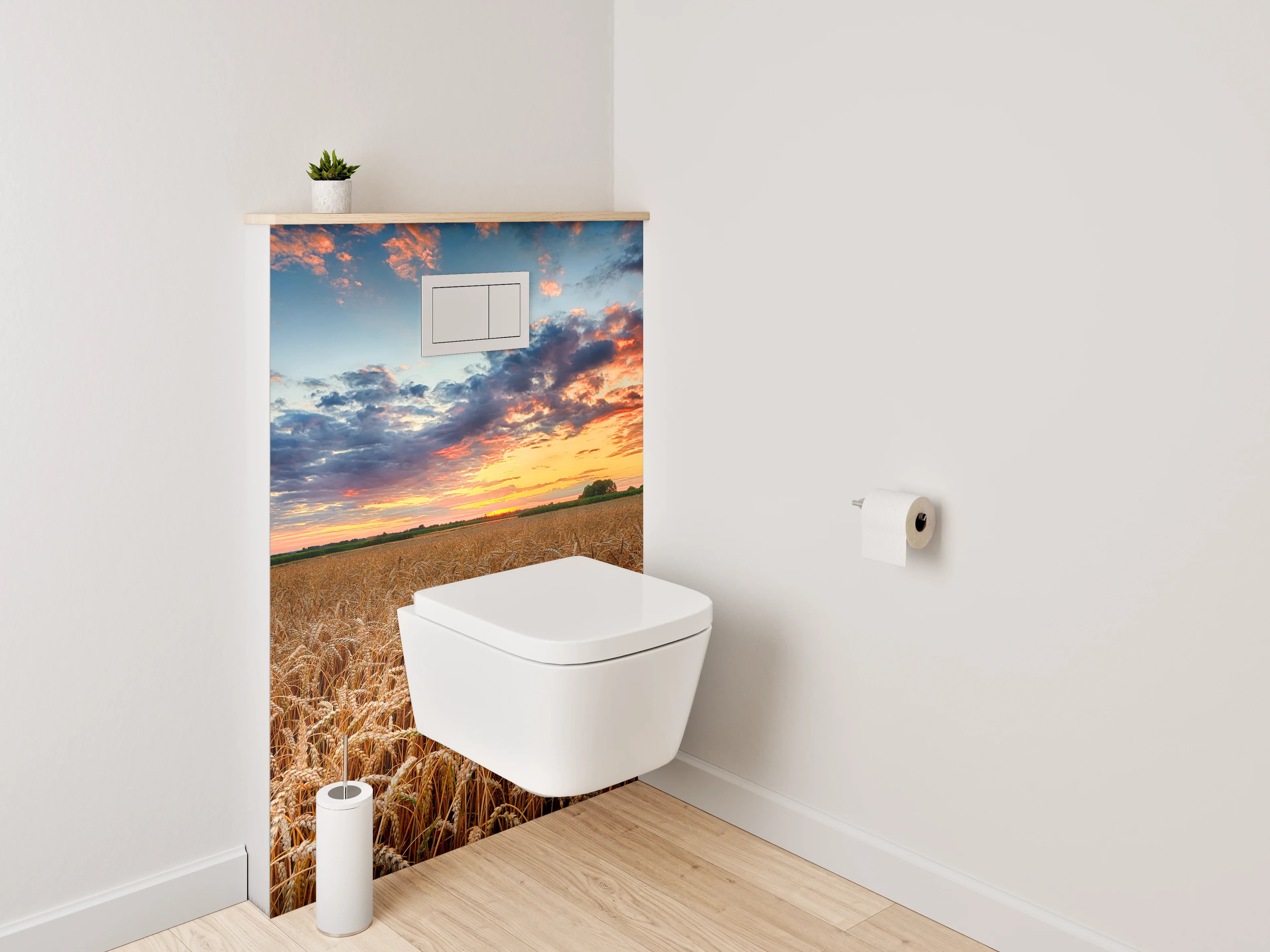 WC-Rückwand - Sonnenuntergang über goldenem Weizenfeld