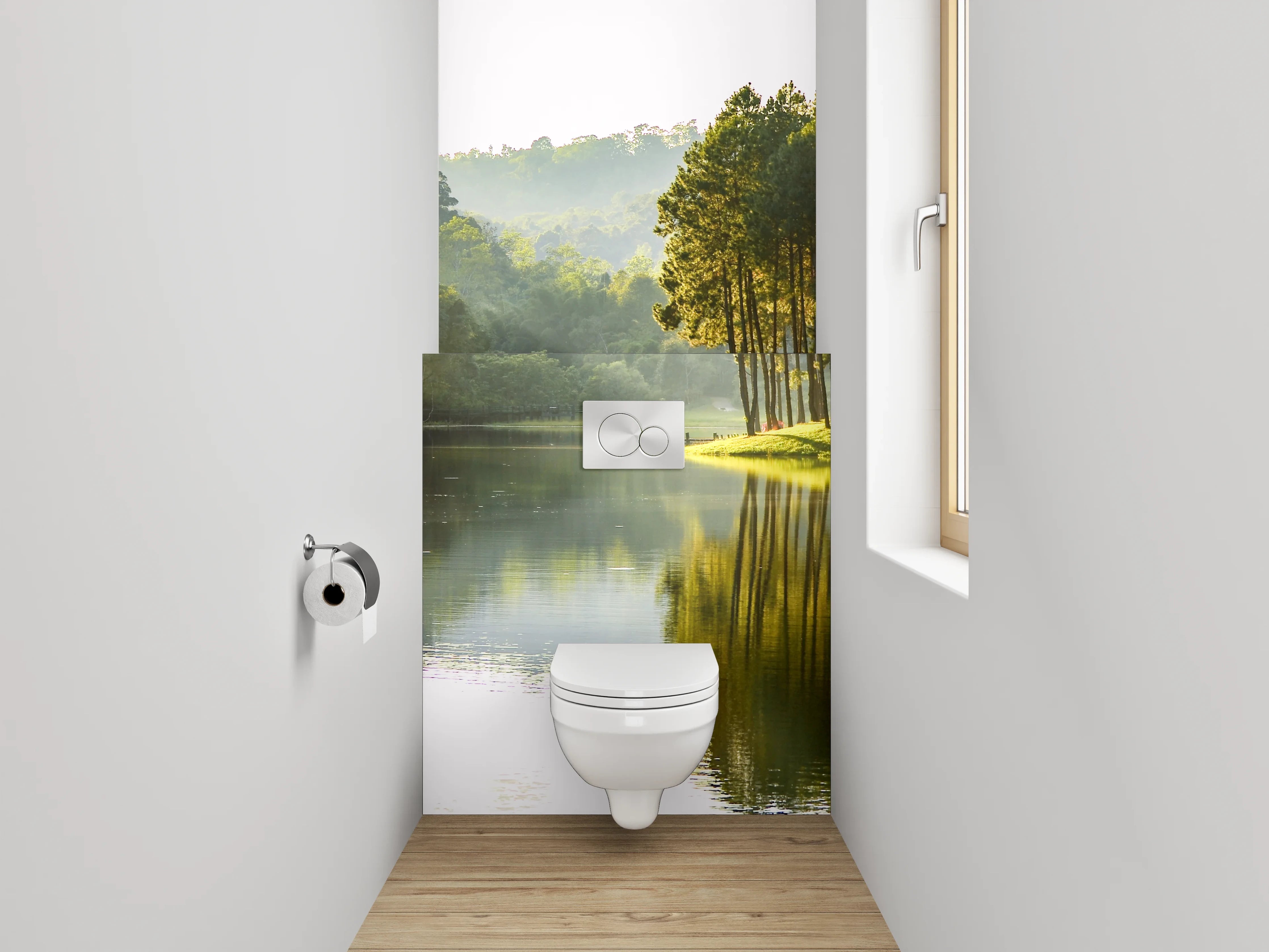 WC-Rückwand - Sonnige Waldoase am See