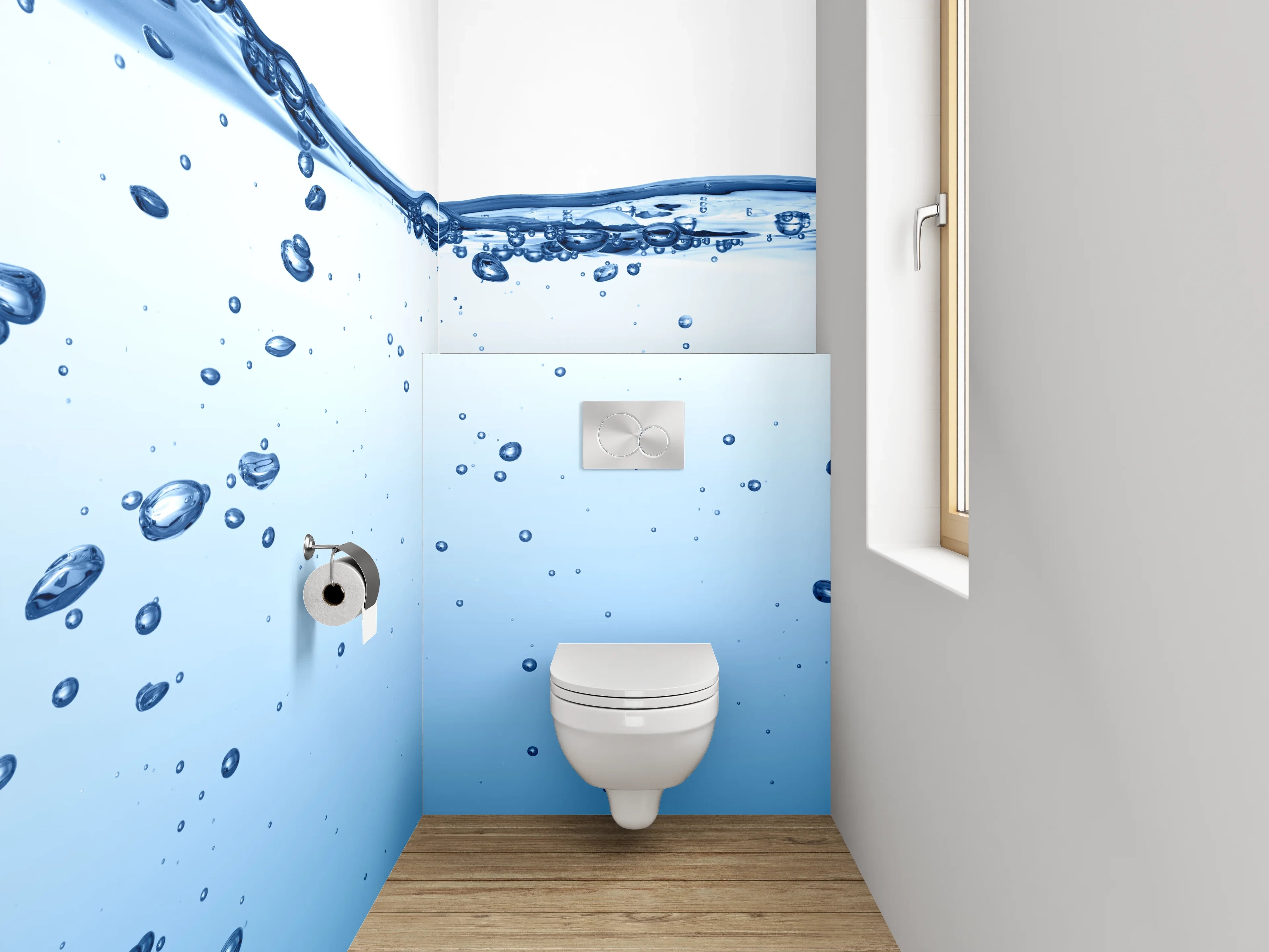 WC-Rückwand - Spritzendes Wasser – Frisches Design