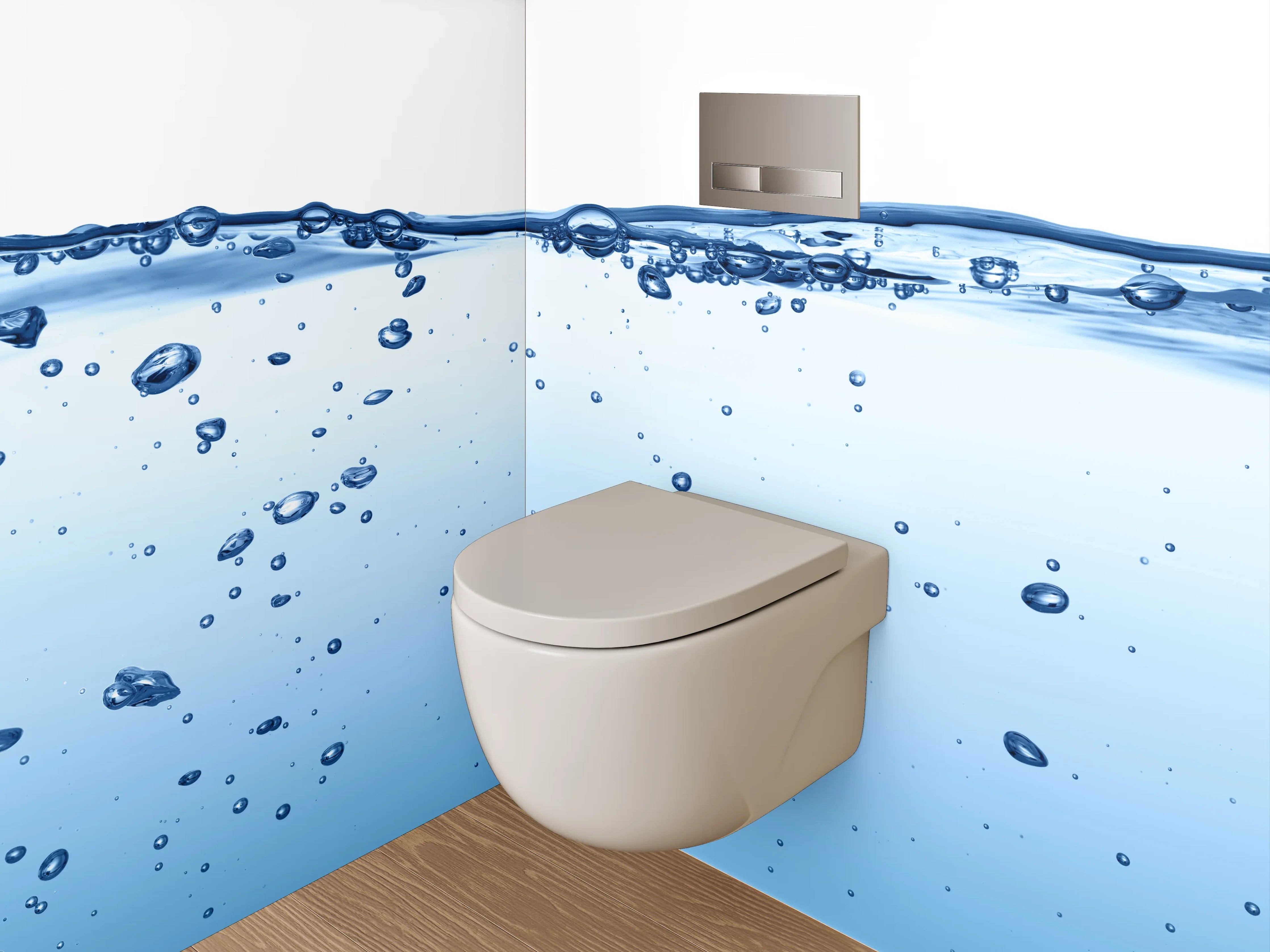 WC-Rückwand - Spritzendes Wasser – Frisches Design