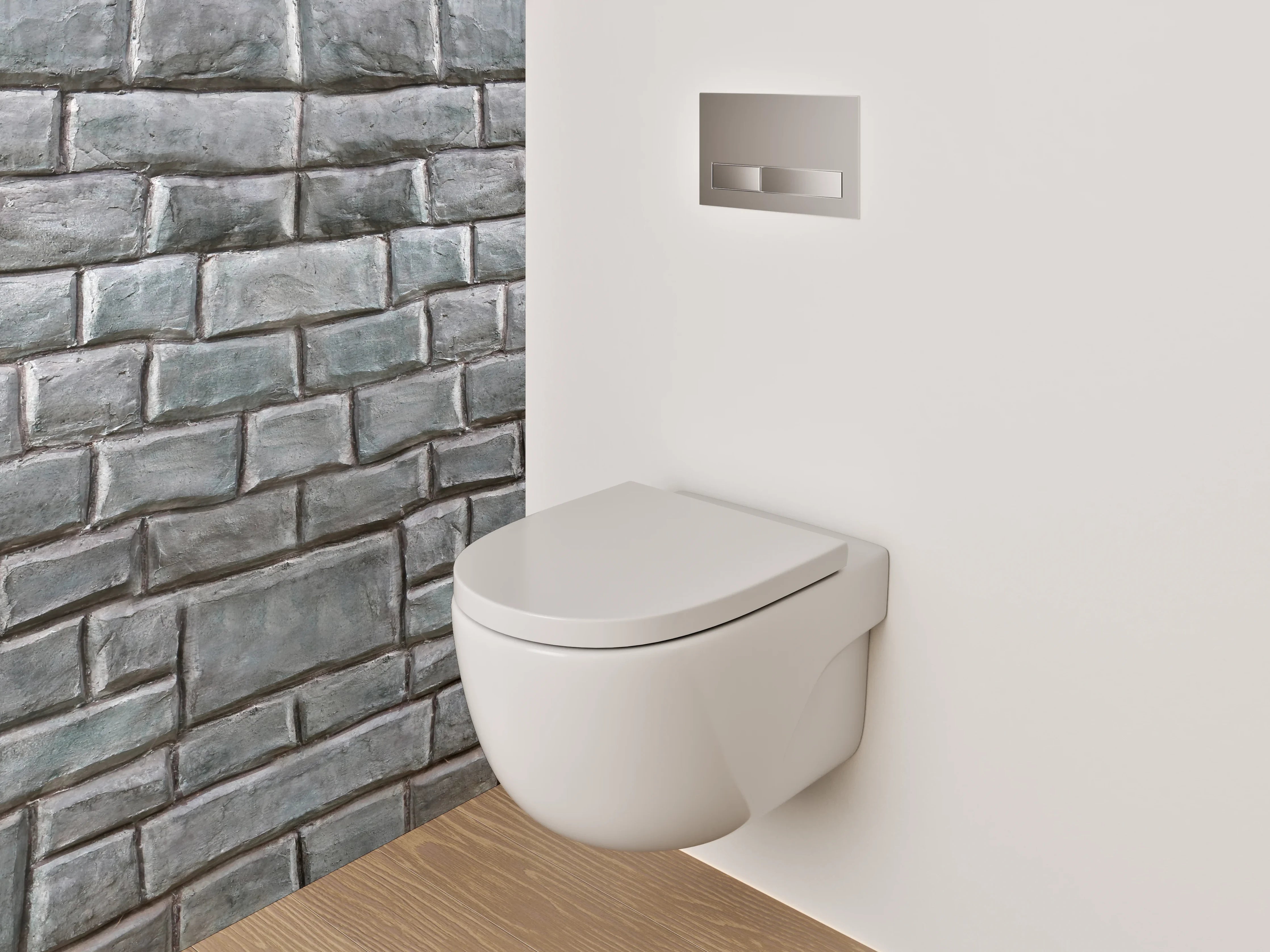 WC-Rückwand - Steinmauer Optik Grau für Badezimmer