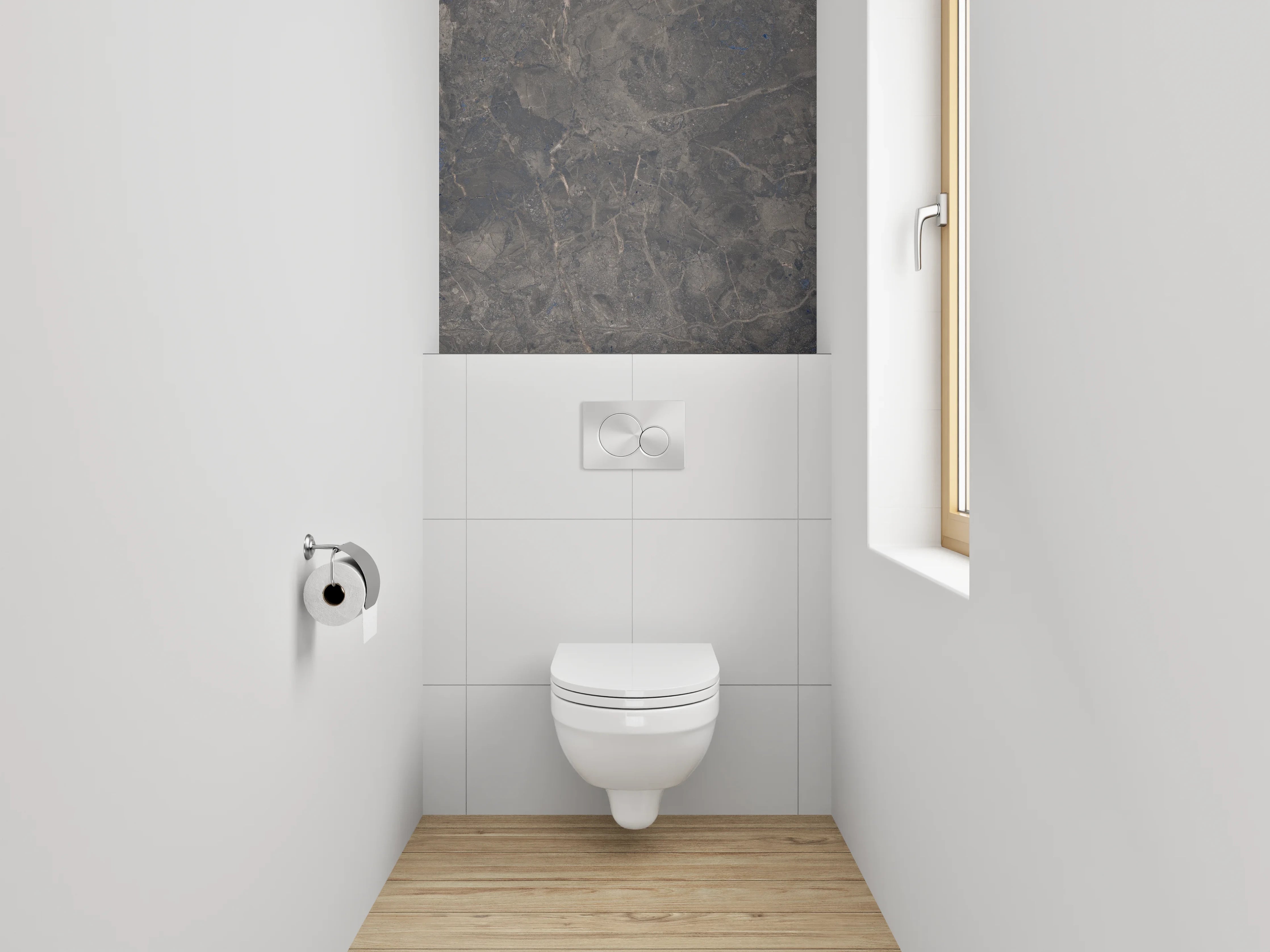 WC-Rückwand - Steinmuster Grau Braun Fliesenoptik