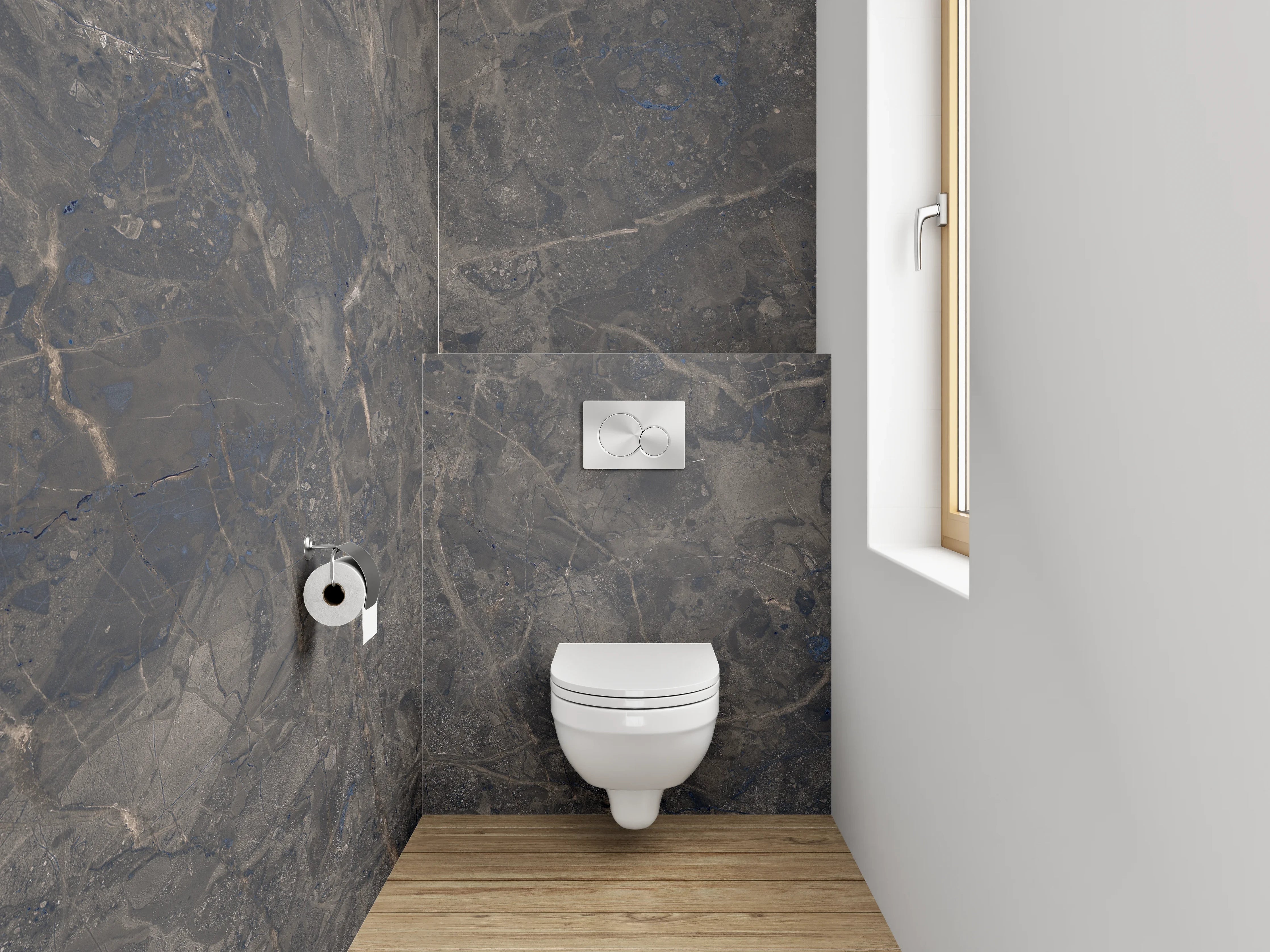 WC-Rückwand - Steinmuster Grau Braun Fliesenoptik