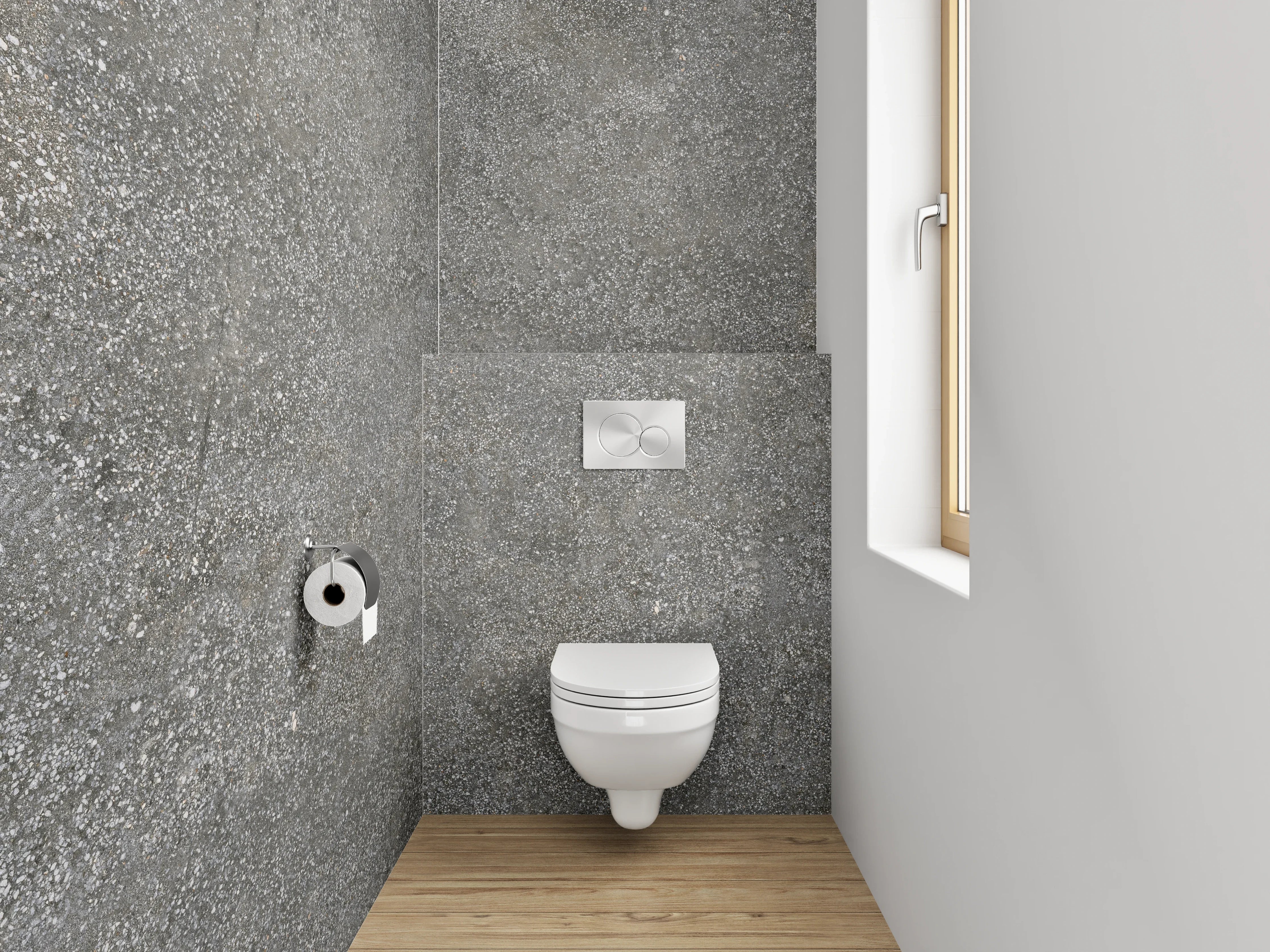 WC-Rückwand - Steinoptik Grau Schieferfliese