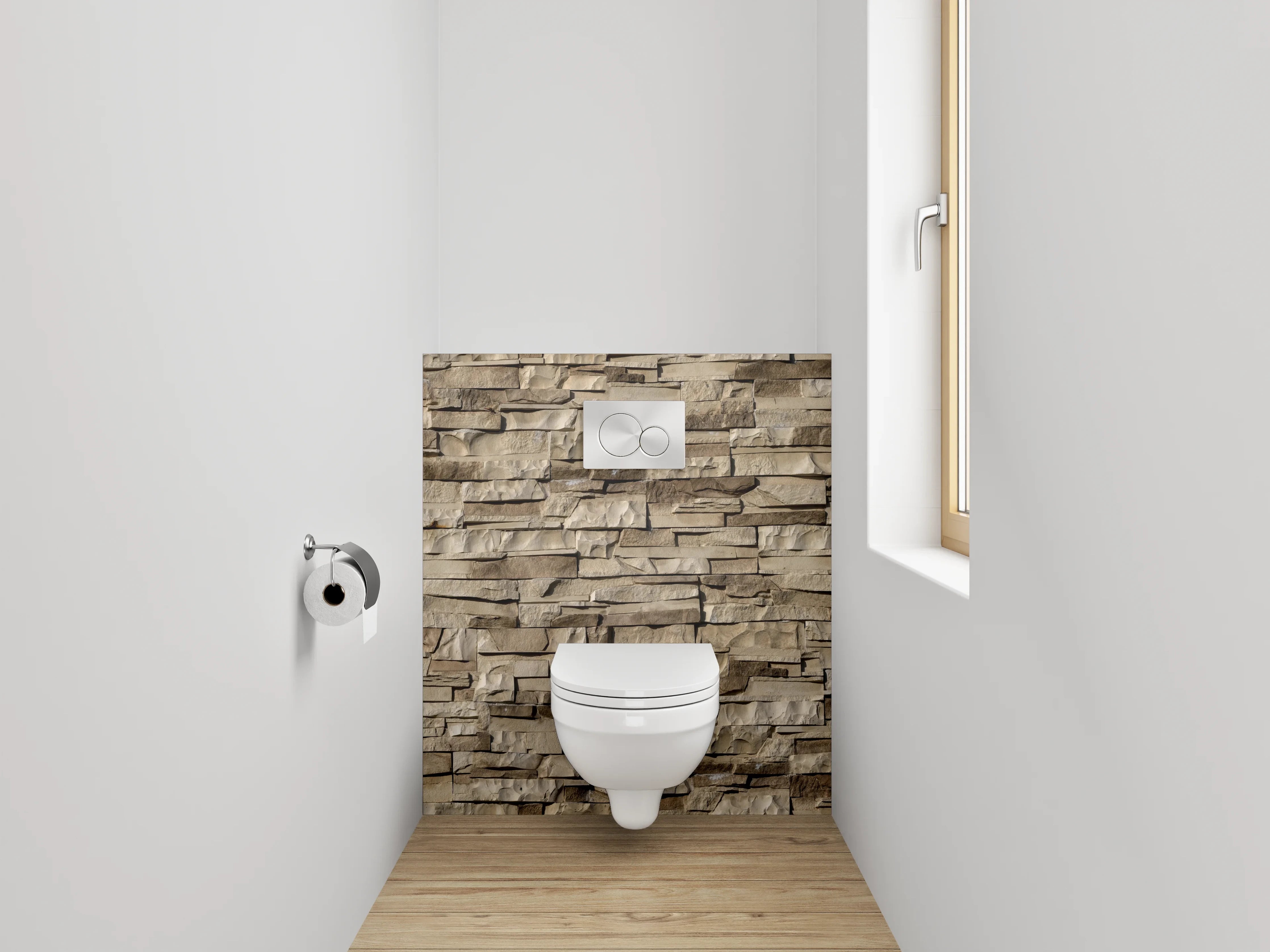WC-Rückwand - Steinoptik Wandverkleidung Badezimmer